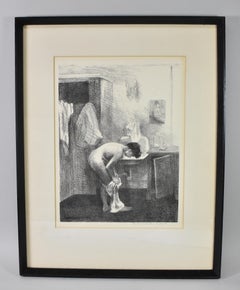 Raphael Soyor Nude Female Bathing Print