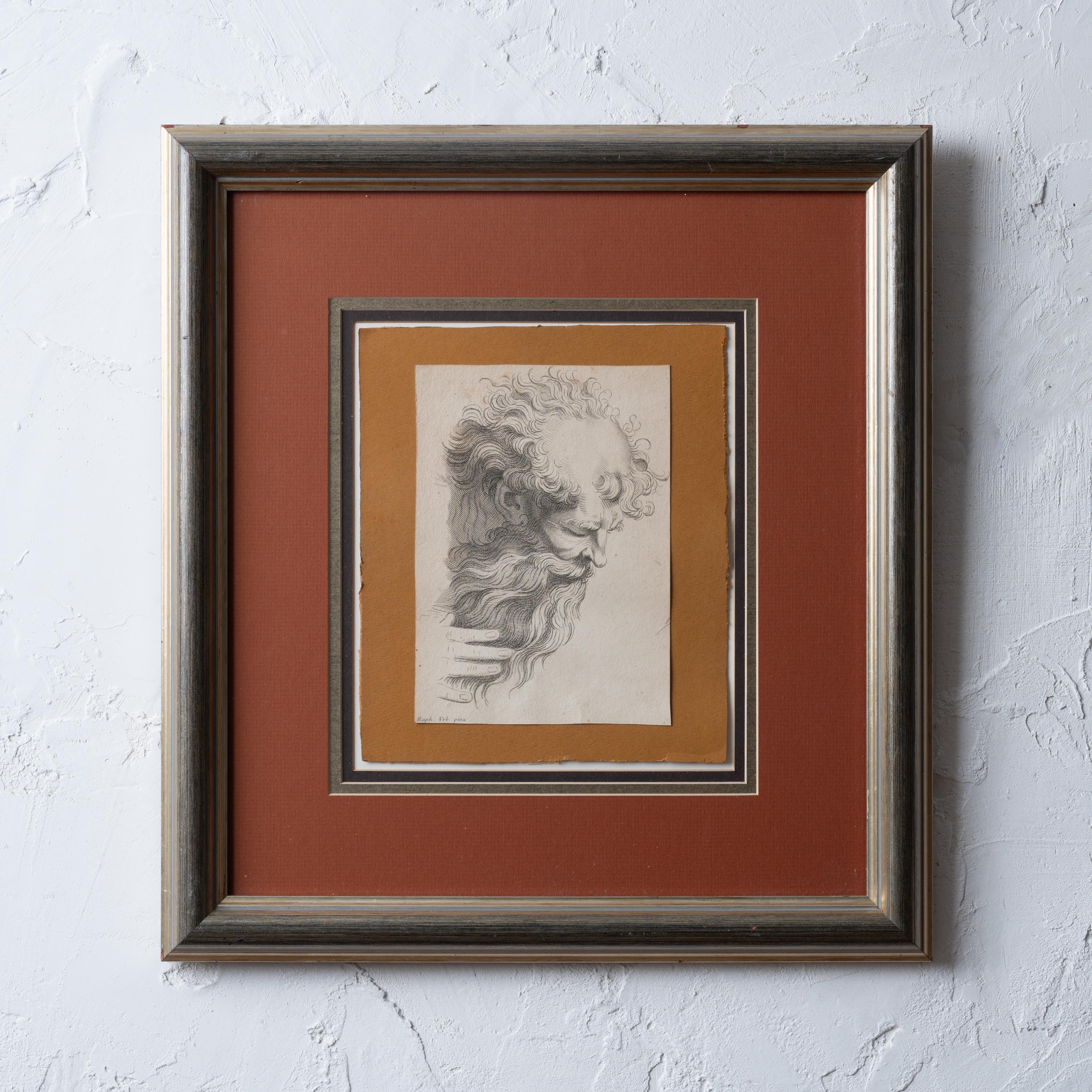 An engraving from Benjamin Ralph’s The School of Raphael: or, the Student’s Guide to Expression in Historical painting. London: Printed for John Boydell, 1782.

paper: 5 ½ by 8 inches
frame: 17 by 18 ½ inches

