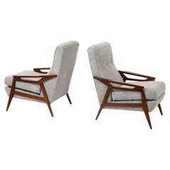 Raphael Walnut Armchairs, France 1950's
