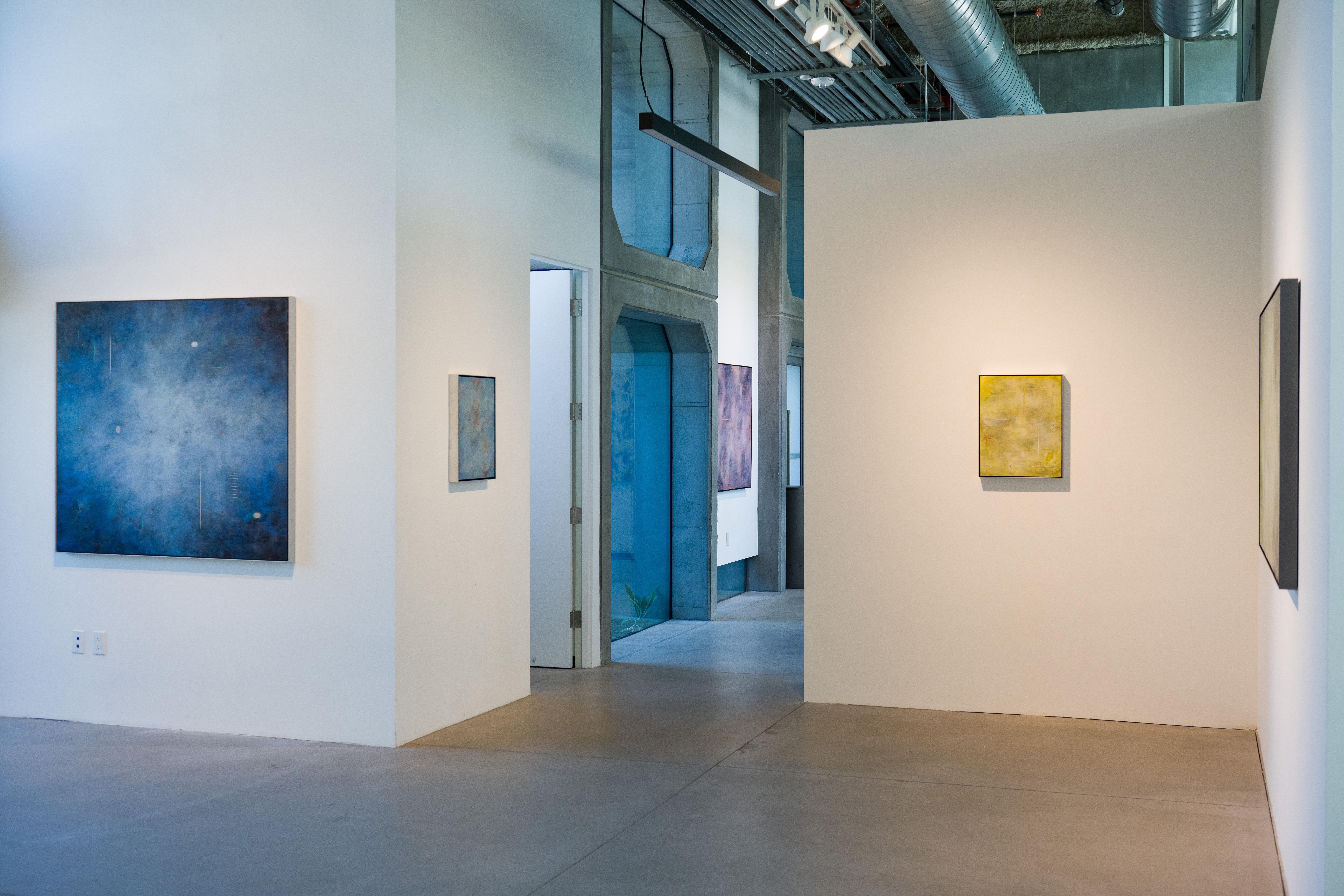 Desert Nights, 2023, framed encaustic and oil on panel - Painting by Raphaelle Goethals