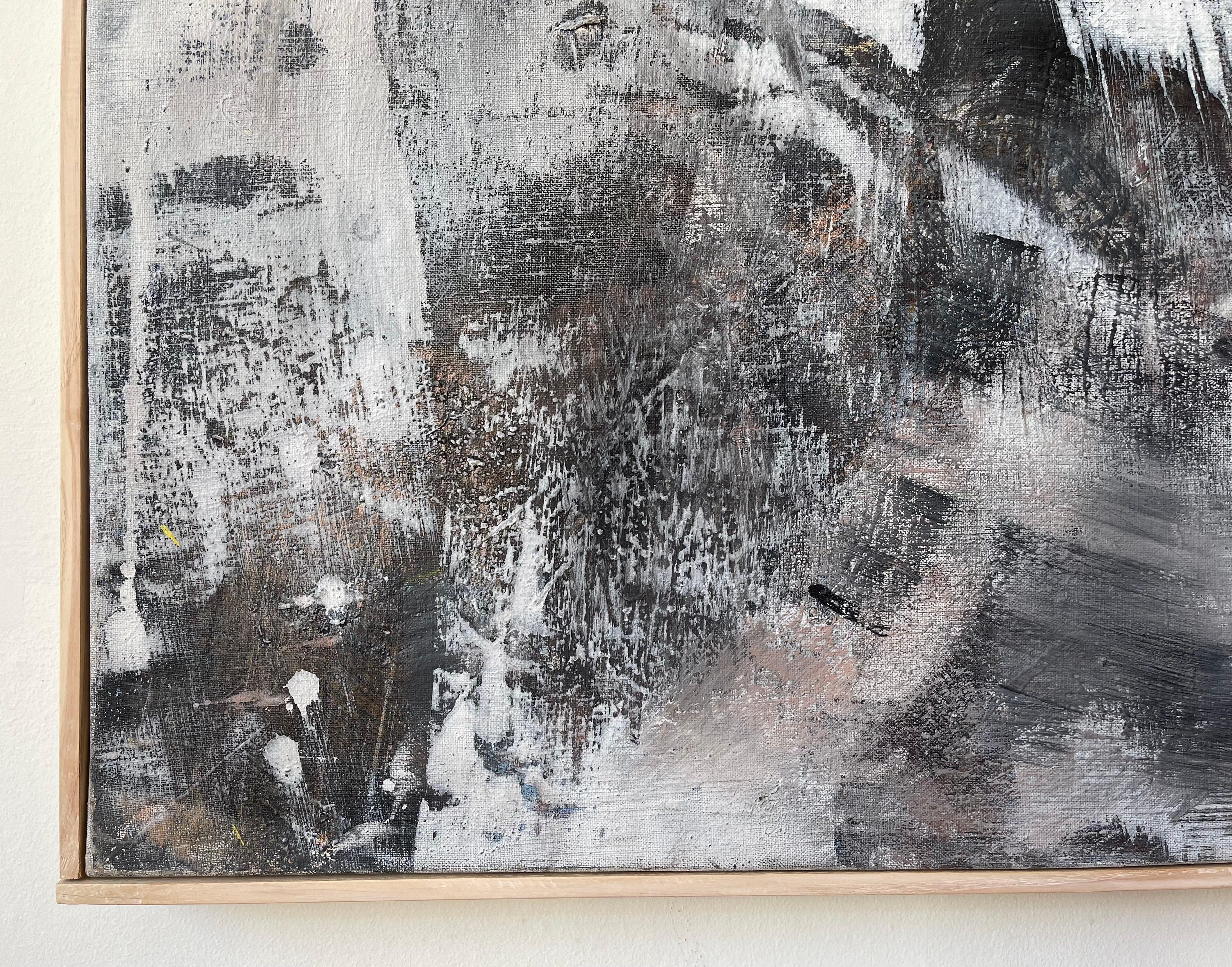 French Extra-Large Grey And White Abstract Painting By Rapfaëlle Pia From 1987  For Sale 9