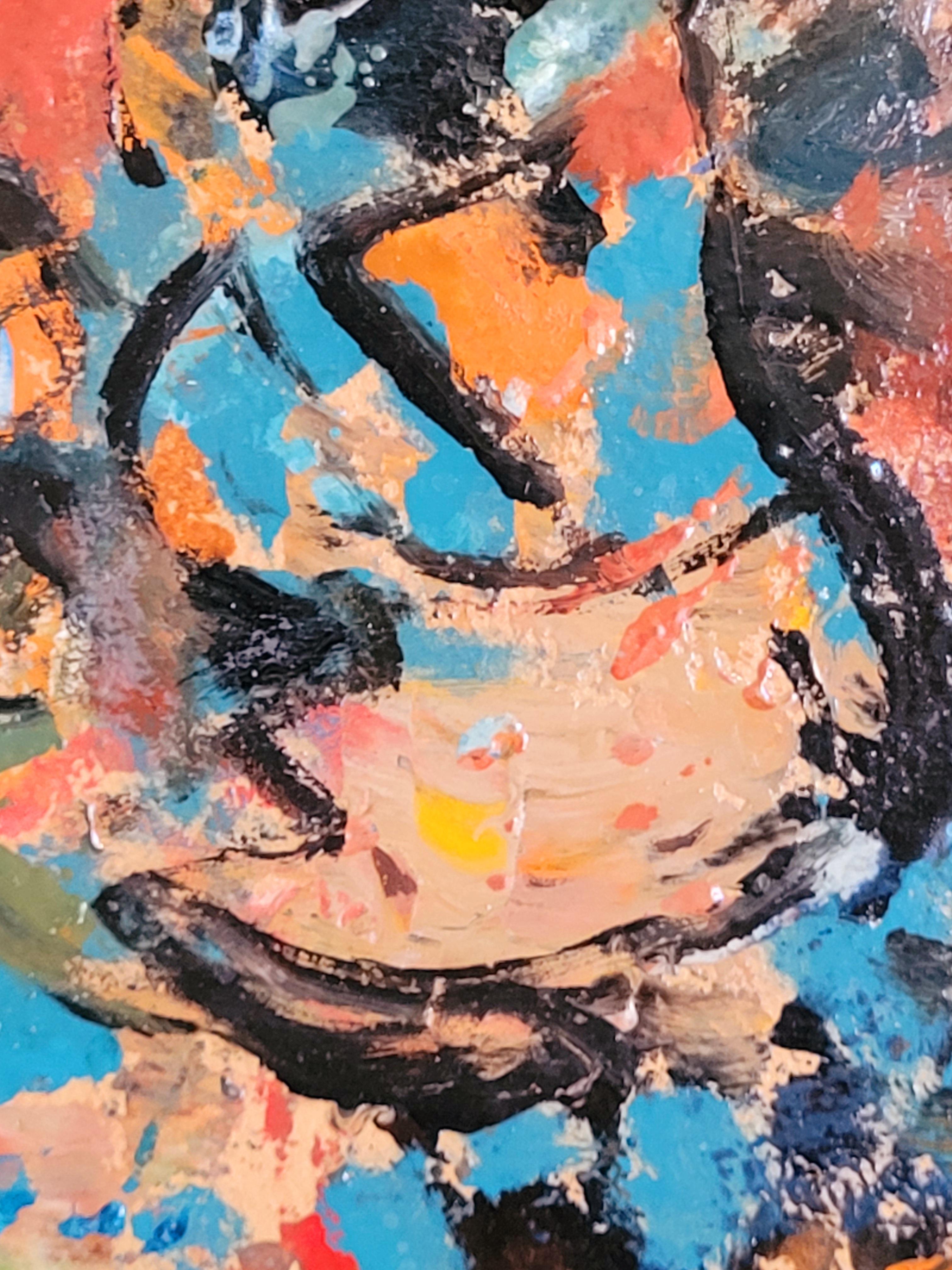 Mid-Century Abstract Expressionist Oil, 'La Vendeuse d'Oranges'. For Sale 6