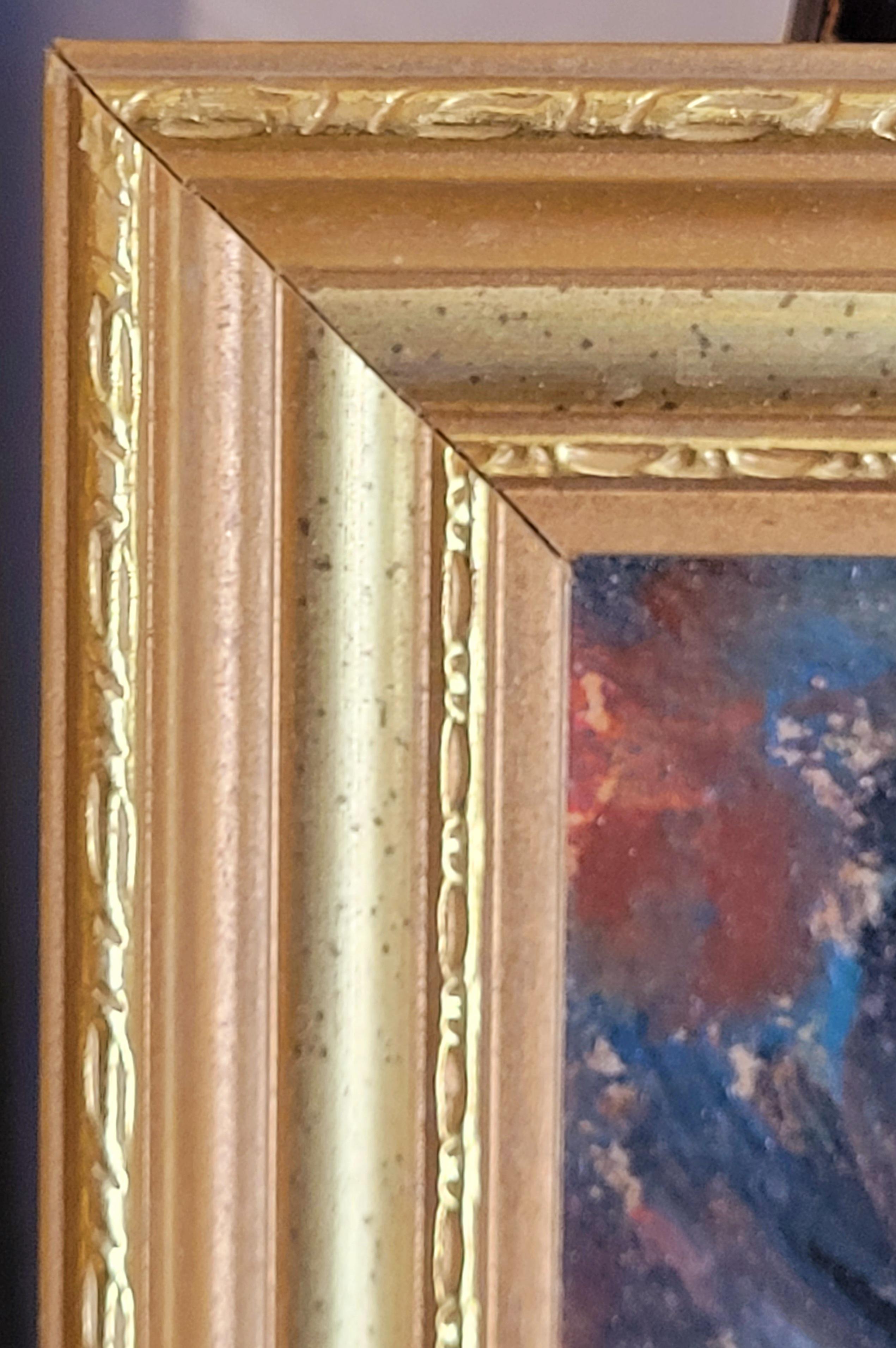 Mid-Century Abstract Expressionist Oil, 'La Vendeuse d'Oranges'. For Sale 8