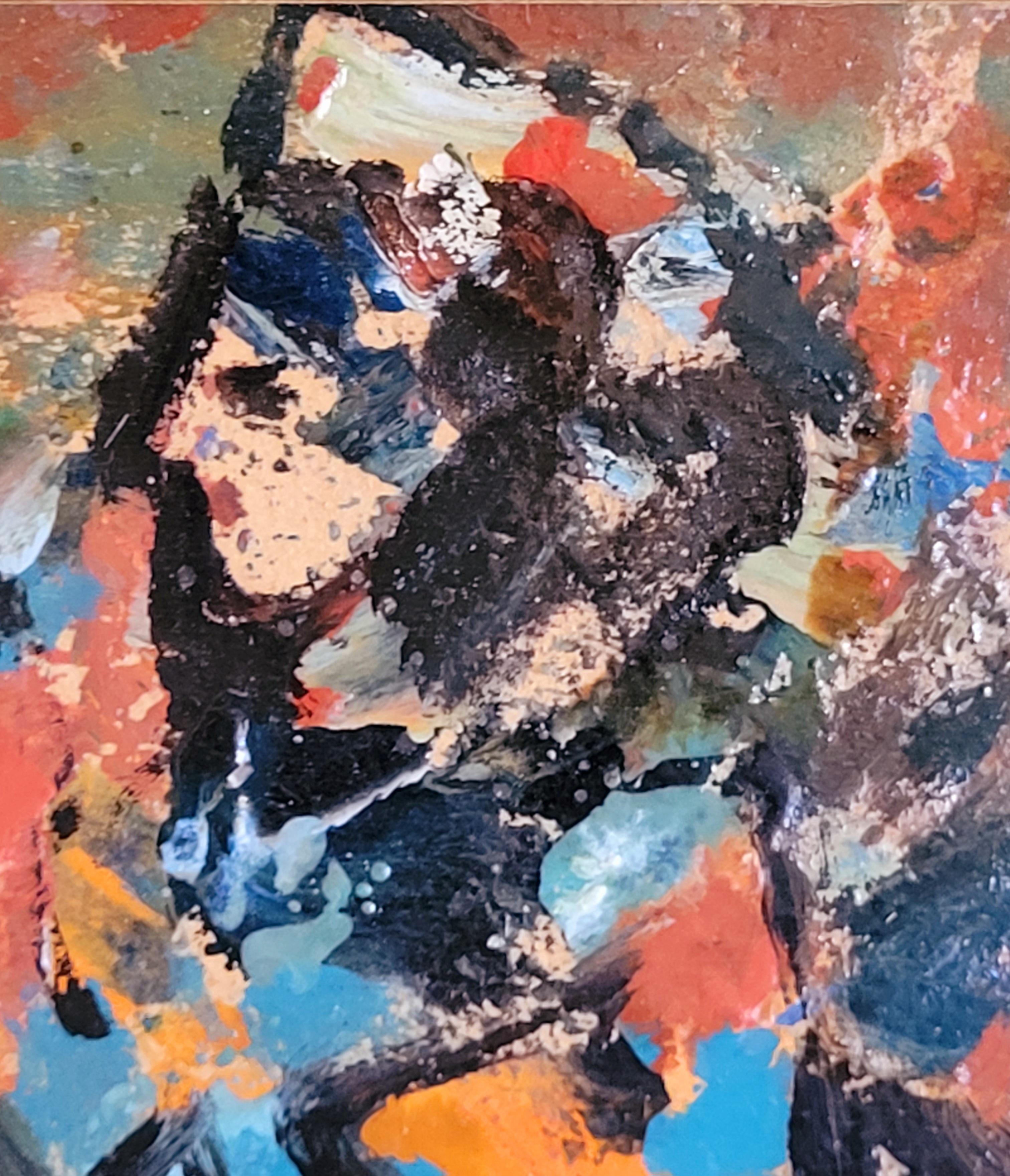 Mid-Century Abstract Expressionist Oil, 'La Vendeuse d'Oranges'. For Sale 2