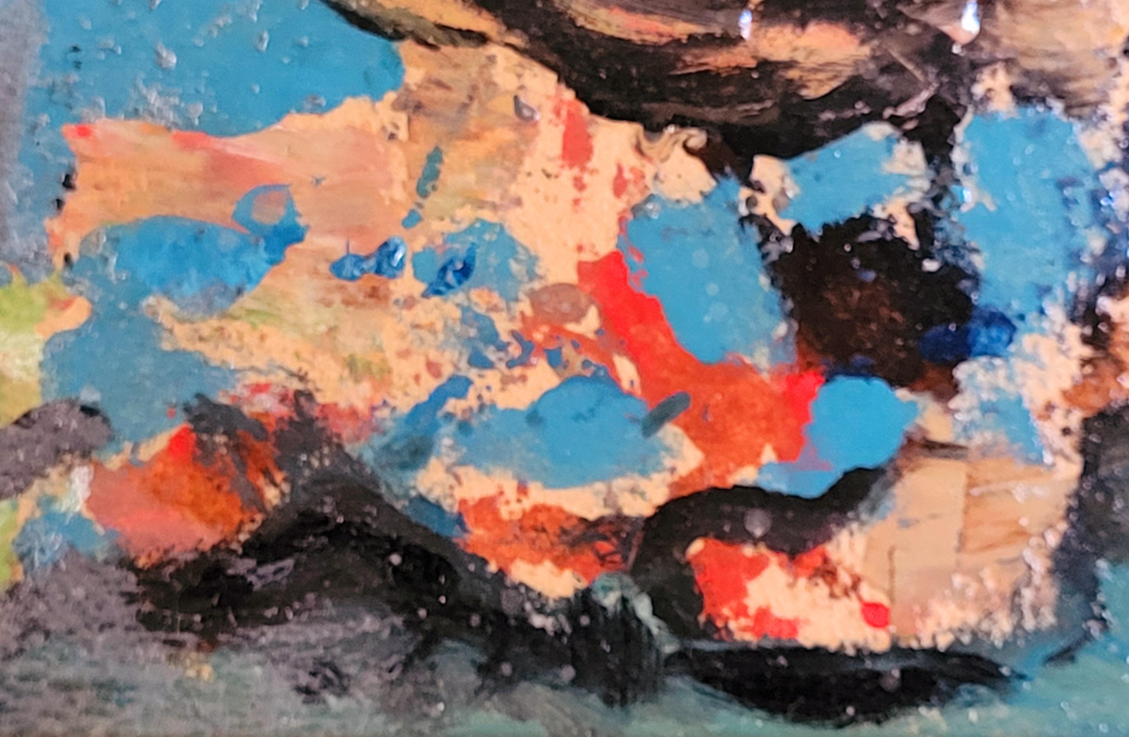 Mid-Century Abstract Expressionist Oil, 'La Vendeuse d'Oranges'. For Sale 3