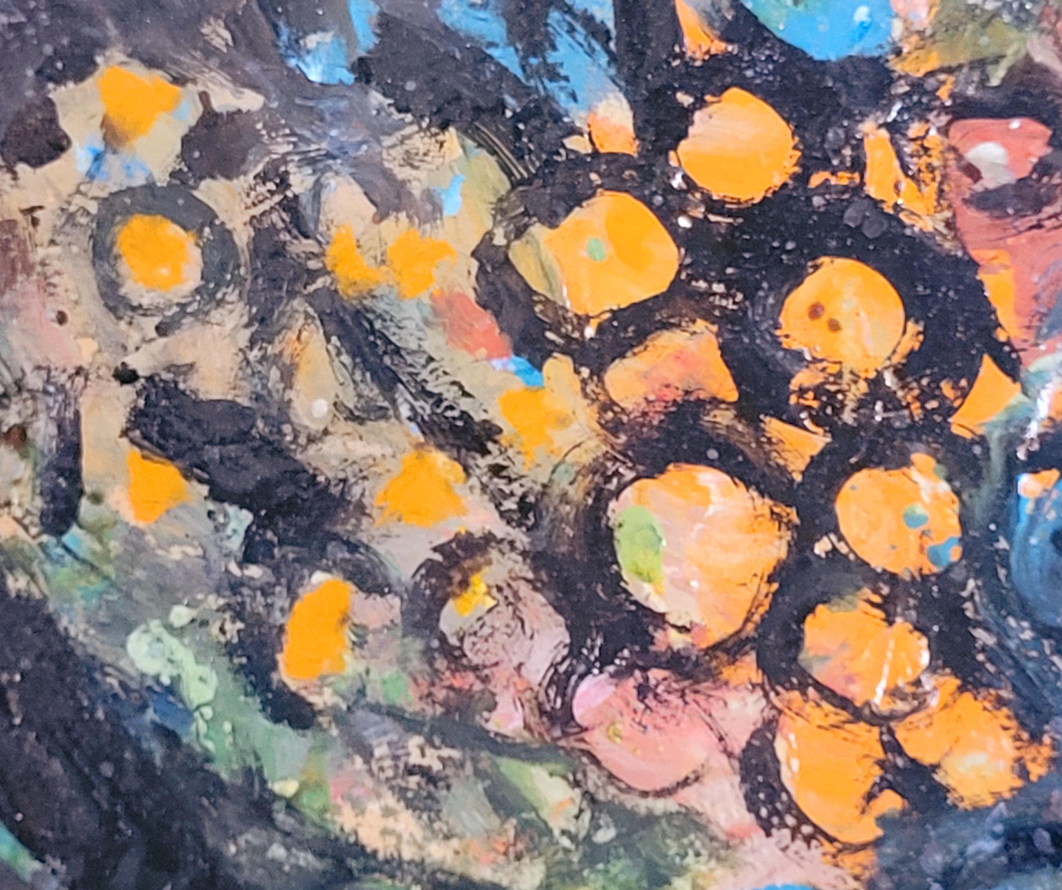 Mid-Century Abstract Expressionist Oil, 'La Vendeuse d'Oranges'. For Sale 4