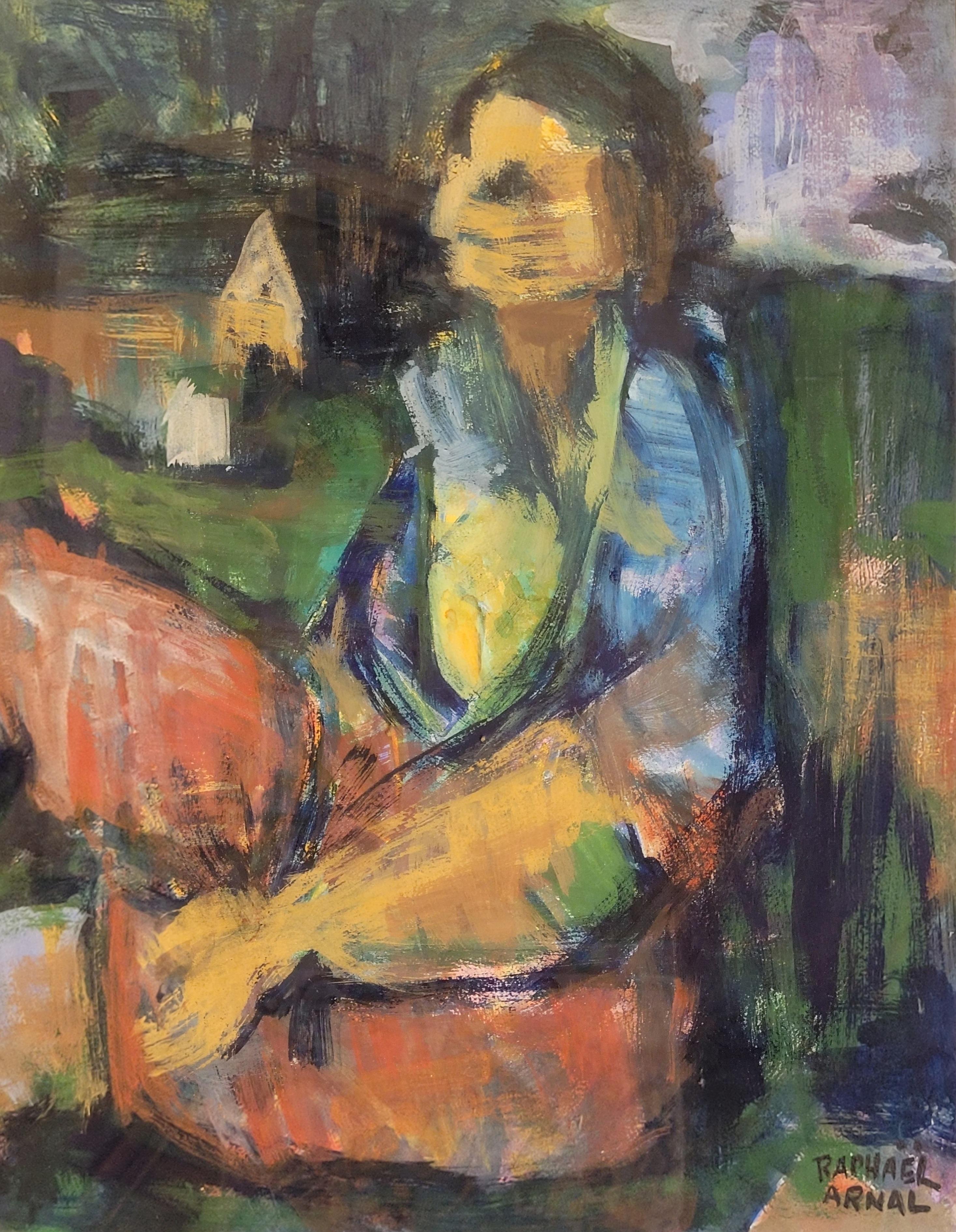 Französisches expressionistisches Landschaftsporträt der Jahrhundertmitte, La Fermière Normande. im Angebot 8