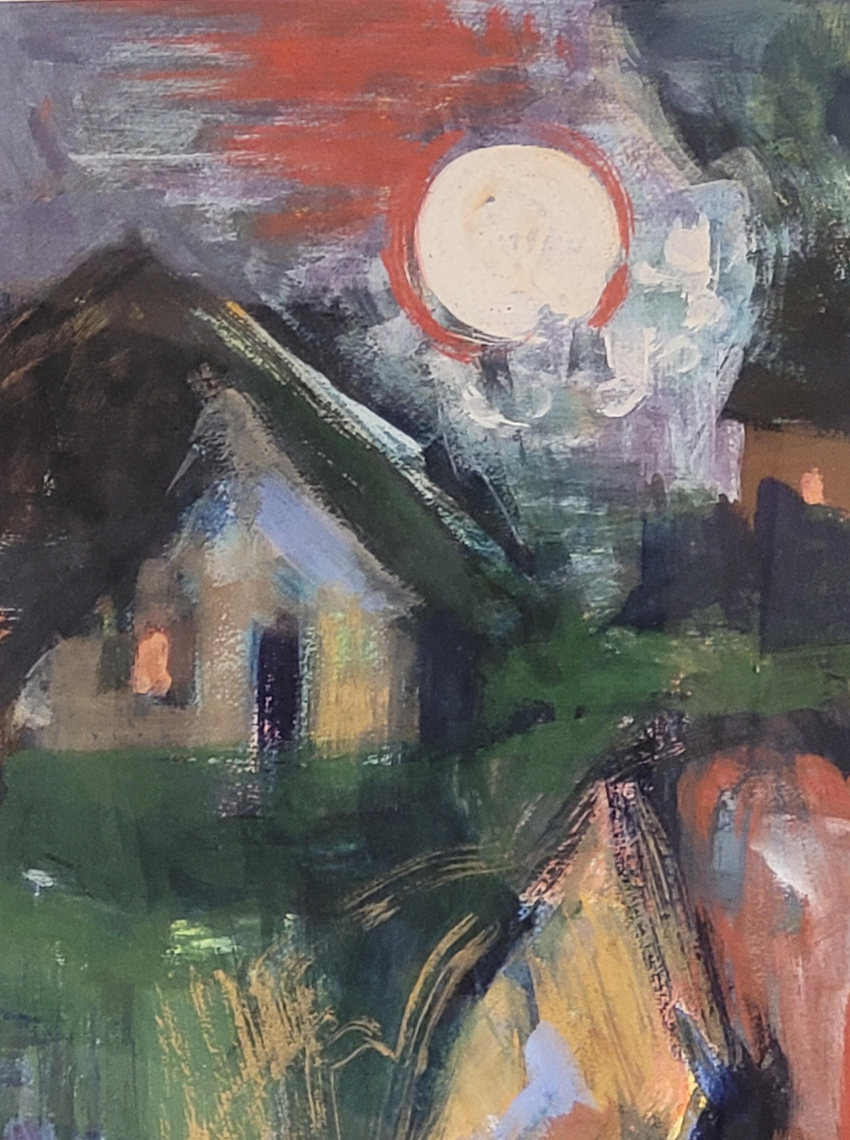 Französisches expressionistisches Landschaftsporträt der Jahrhundertmitte, La Fermière Normande. im Angebot 2
