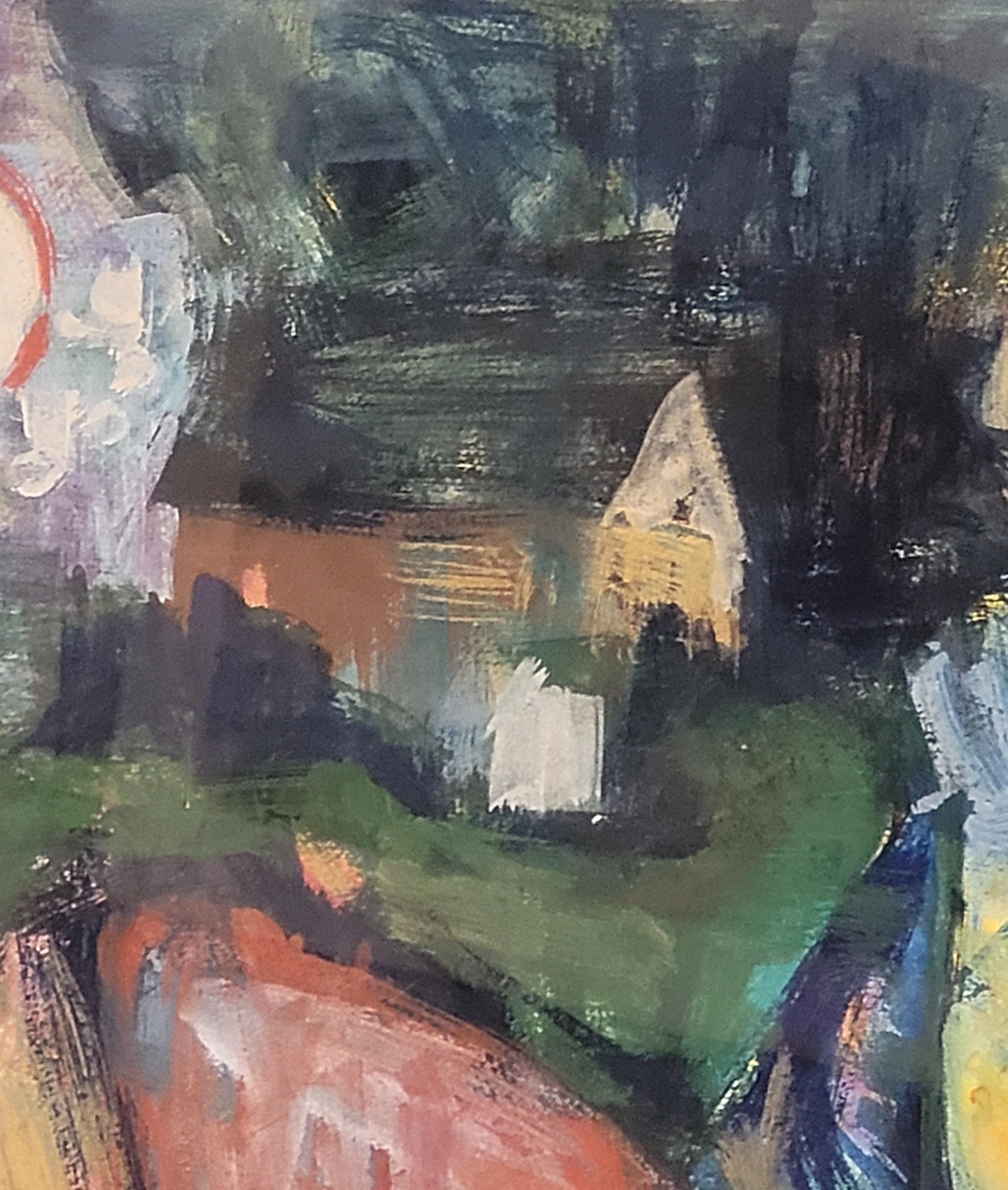 Französisches expressionistisches Landschaftsporträt der Jahrhundertmitte, La Fermière Normande. im Angebot 4