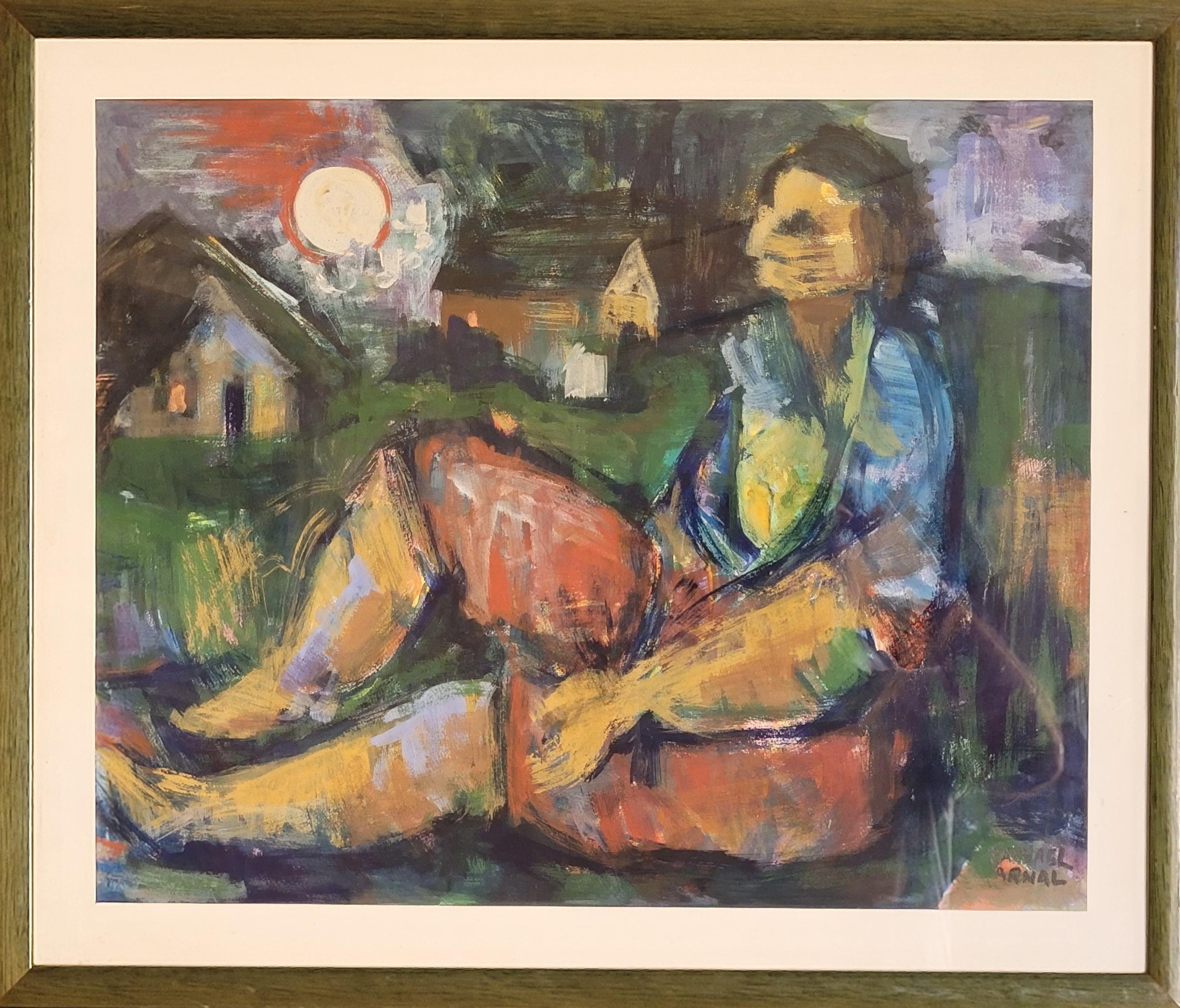Retrato de paisaje expresionista francés de mediados de siglo, La Fermière Normande.