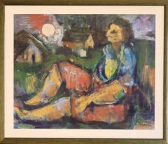 Ritratto di paesaggio espressionista francese di metà secolo, La Fermière Normande.