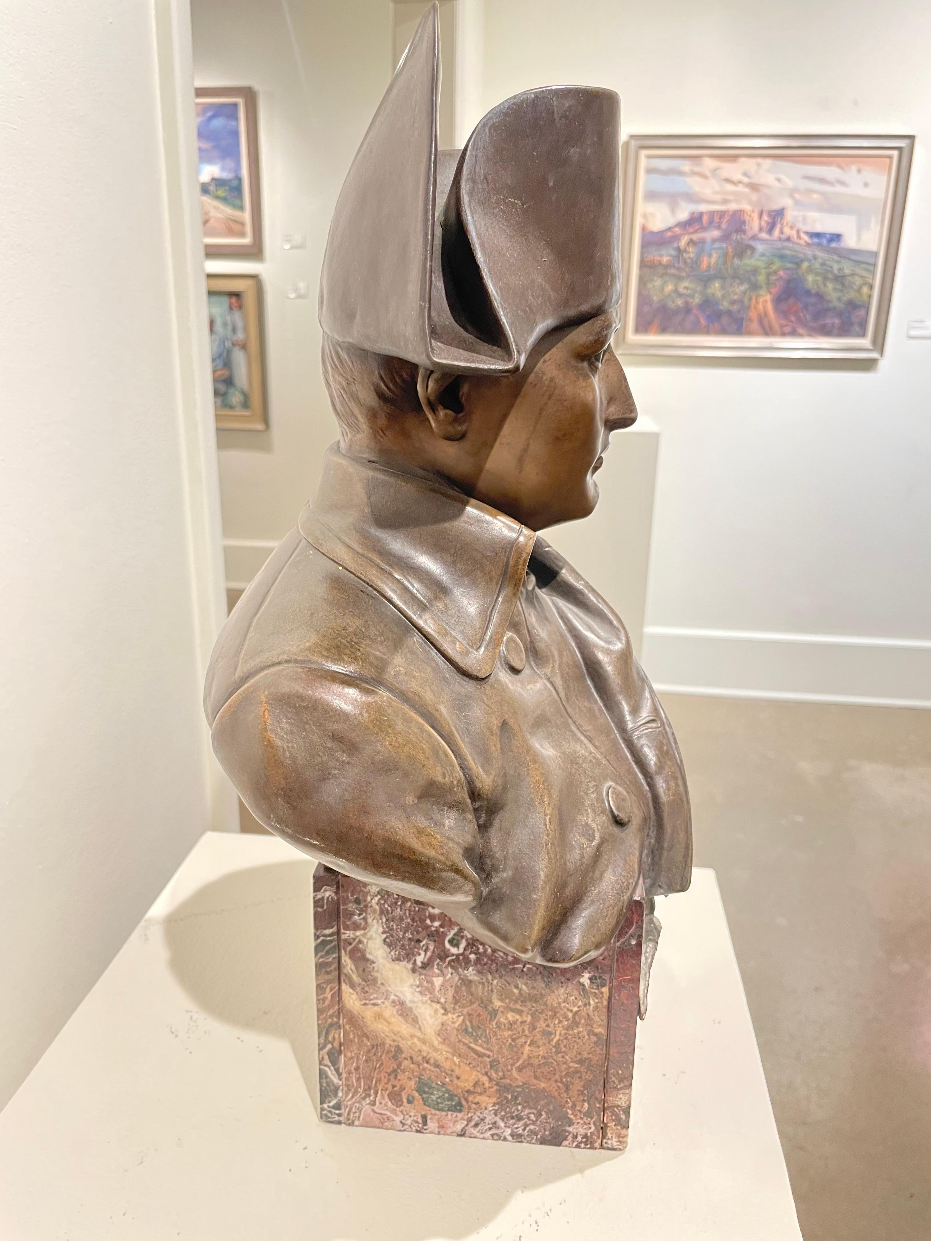 Late 19th Century Bronze Bust of Napoleon Sculpture, Italian Artist For Sale 7