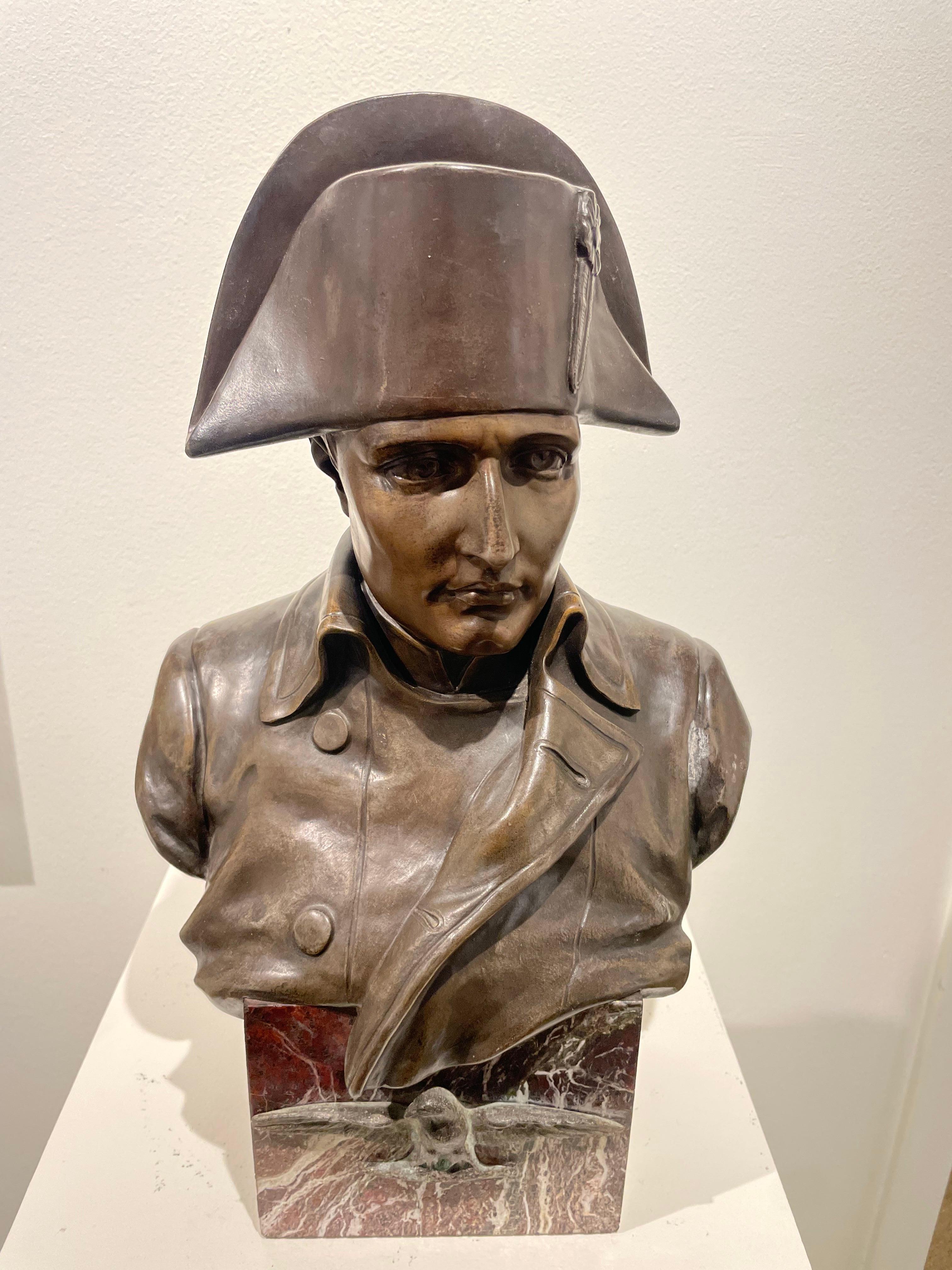 Late 19th Century Bronze Bust of Napoleon Sculpture, Italian Artist For Sale 8