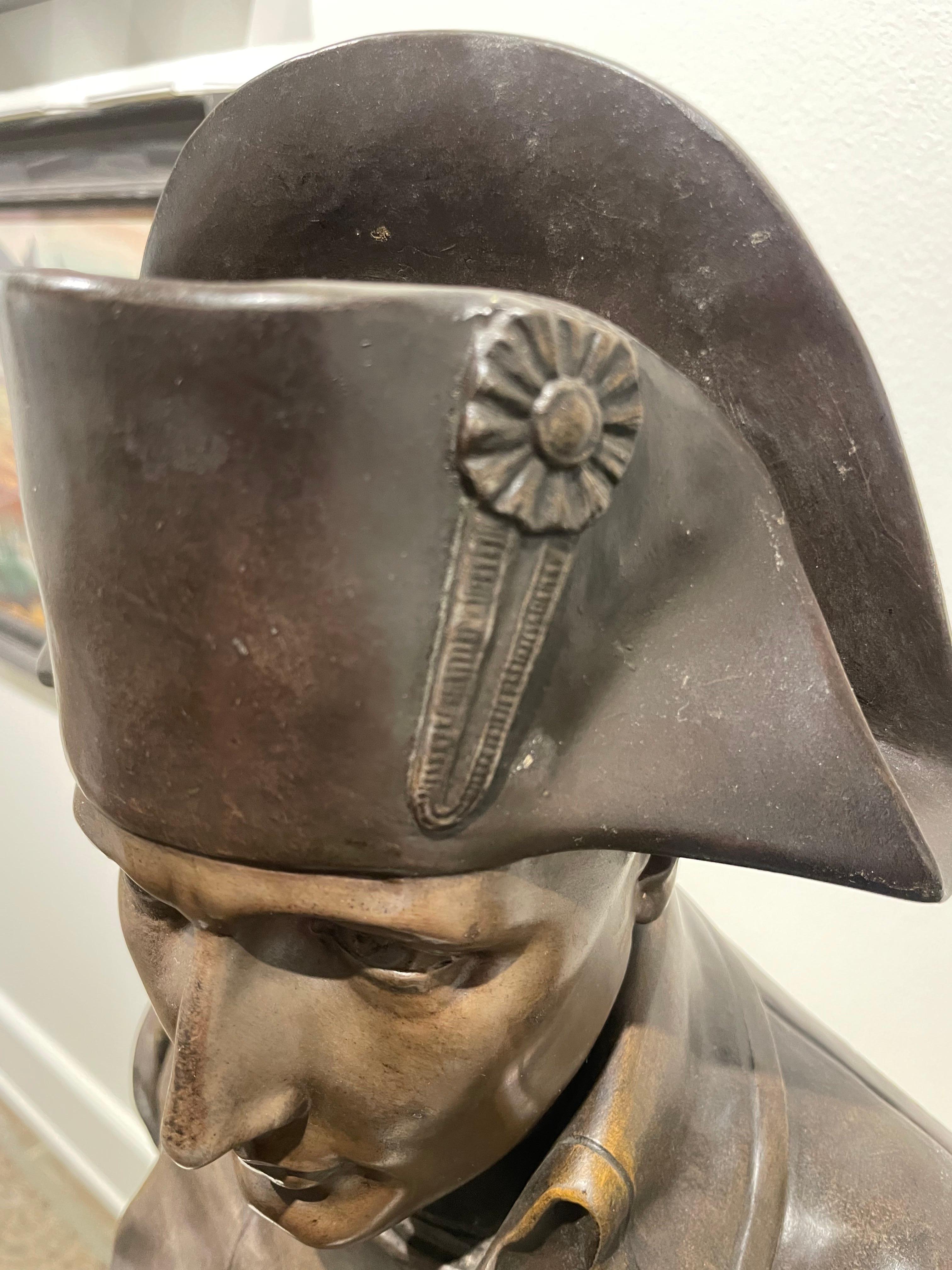 Late 19th Century Bronze Bust of Napoleon Sculpture, Italian Artist For Sale 11