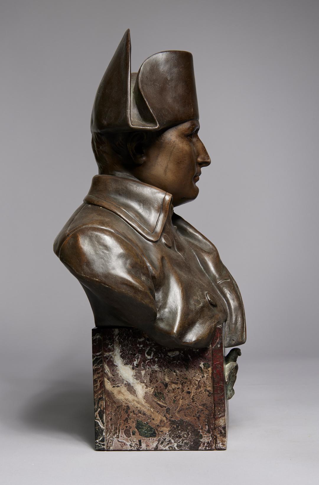 Late 19th Century Bronze Bust of Napoleon Sculpture, Italian Artist For Sale 1