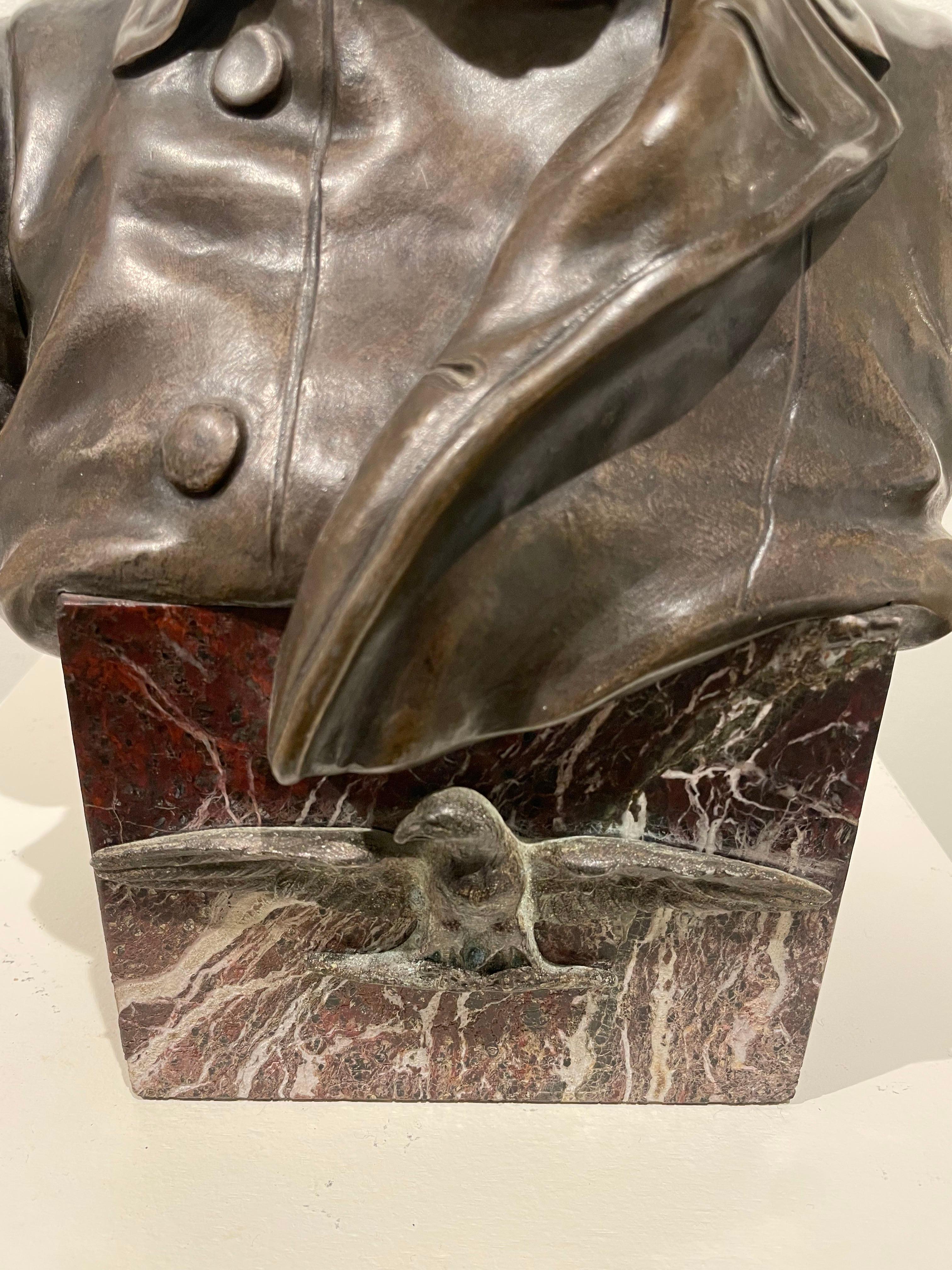 Late 19th Century Bronze Bust of Napoleon Sculpture, Italian Artist For Sale 5