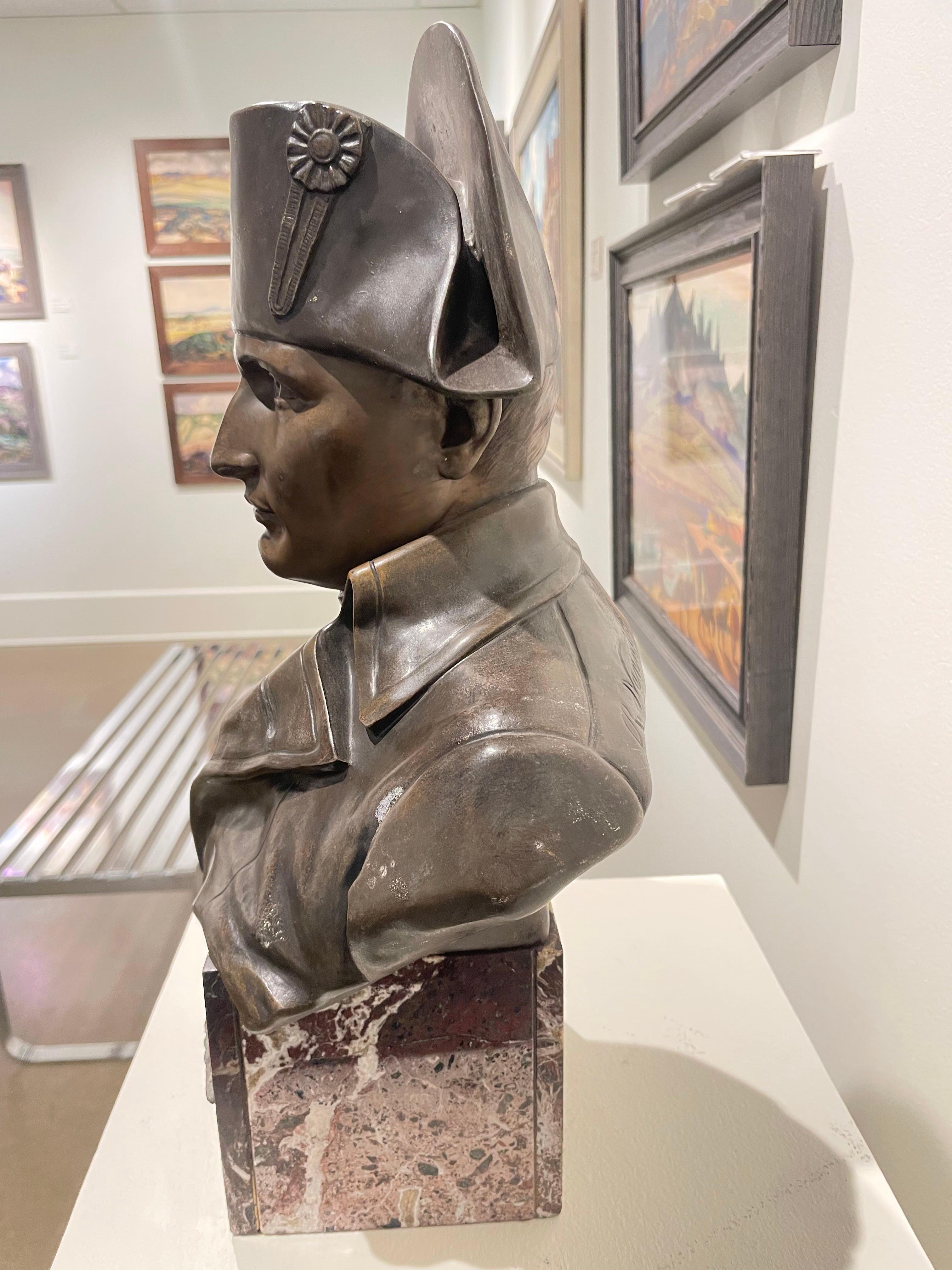 Late 19th Century Bronze Bust of Napoleon Sculpture, Italian Artist For Sale 6