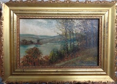 American Artist Autumn Lake Oil Painting Rapheal Sensman NJ PA