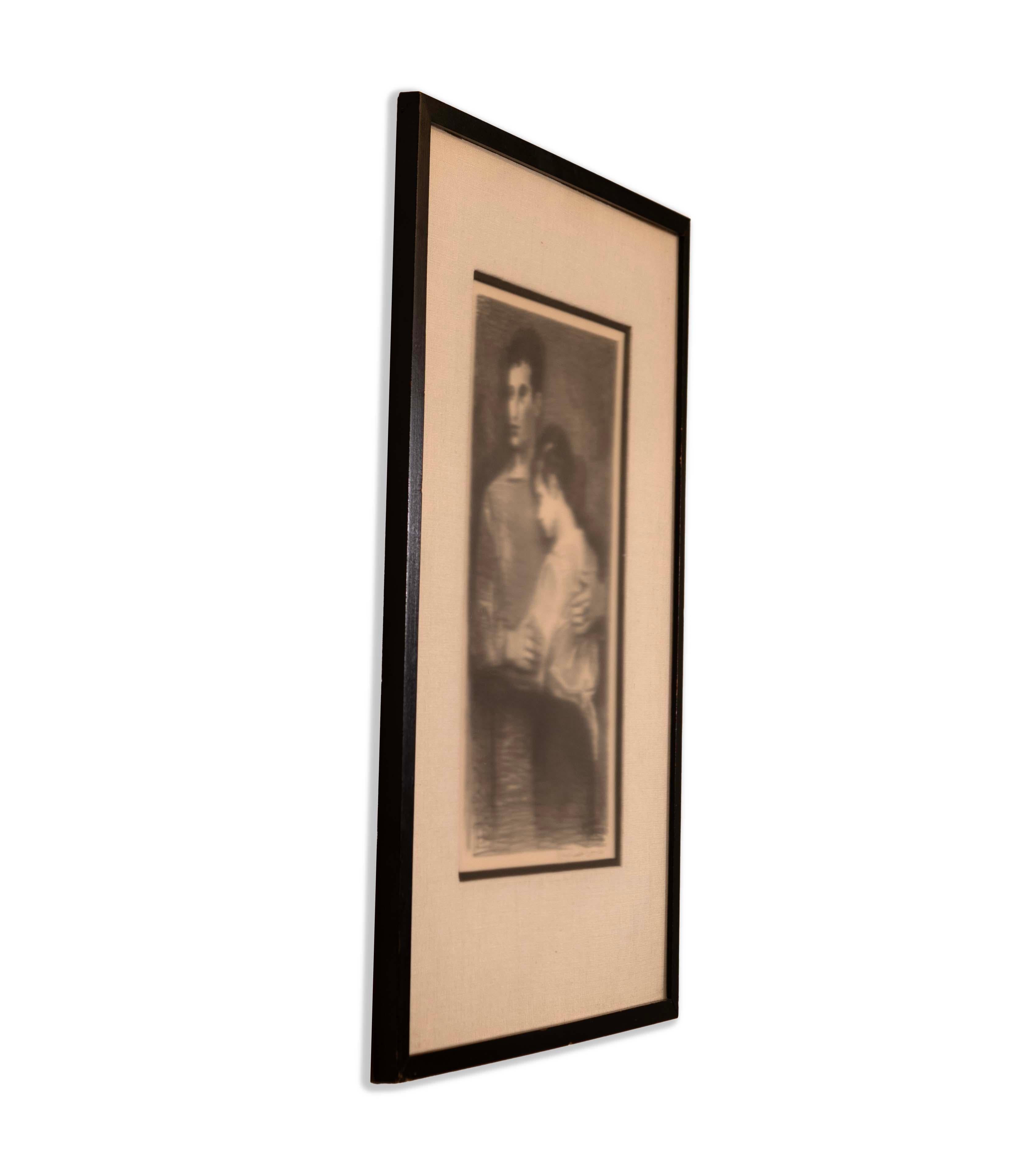 Raphel Soyer Boy & Girl, signierte moderne figurative Lithographie auf Papier, Vintage, Junge und Mädchen, Vintage '54 im Zustand „Gut“ im Angebot in Keego Harbor, MI