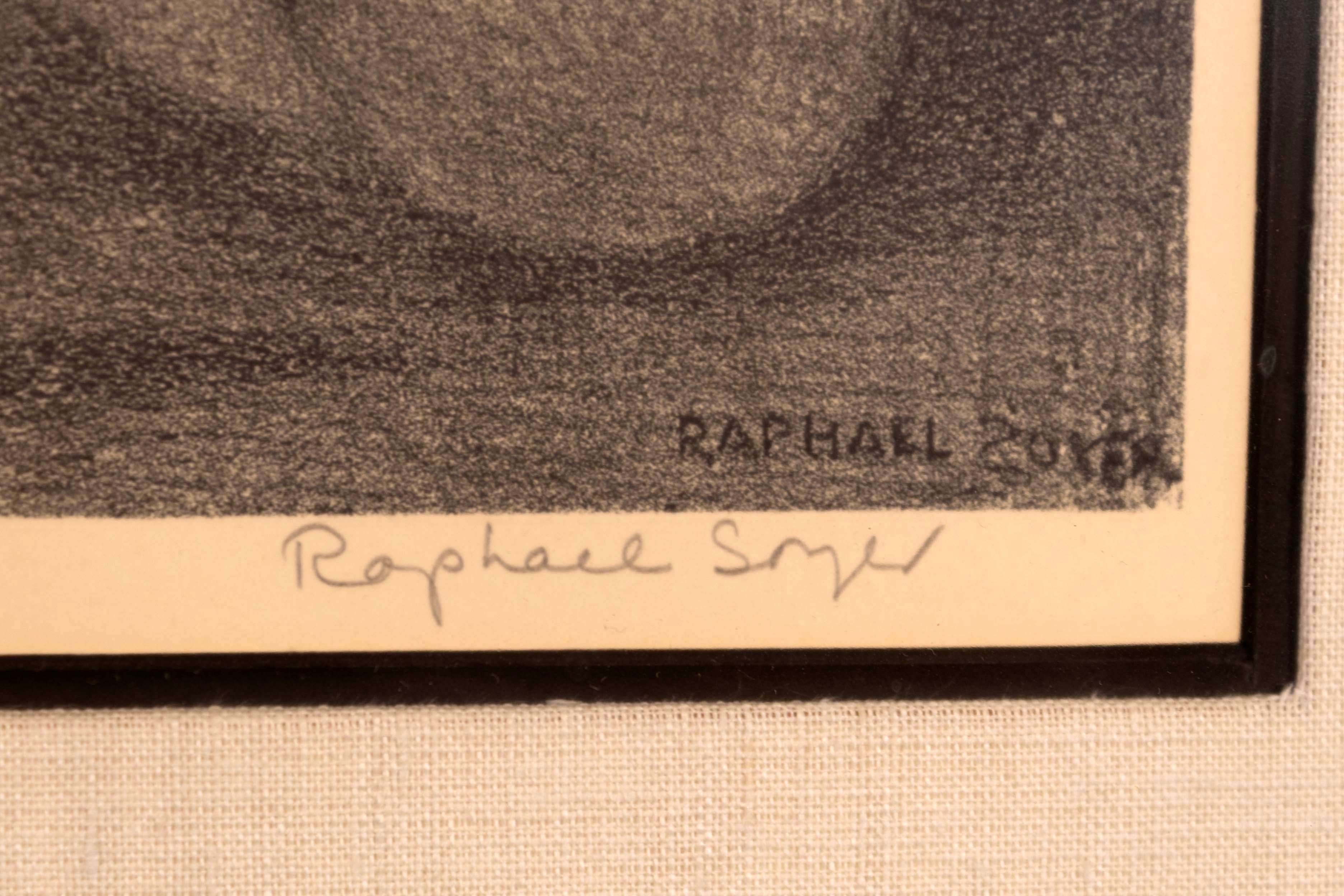 Raphel Soyer Dancers Signed Vintage Modern Figurative Lithograph on Paper 1954 For Sale 4