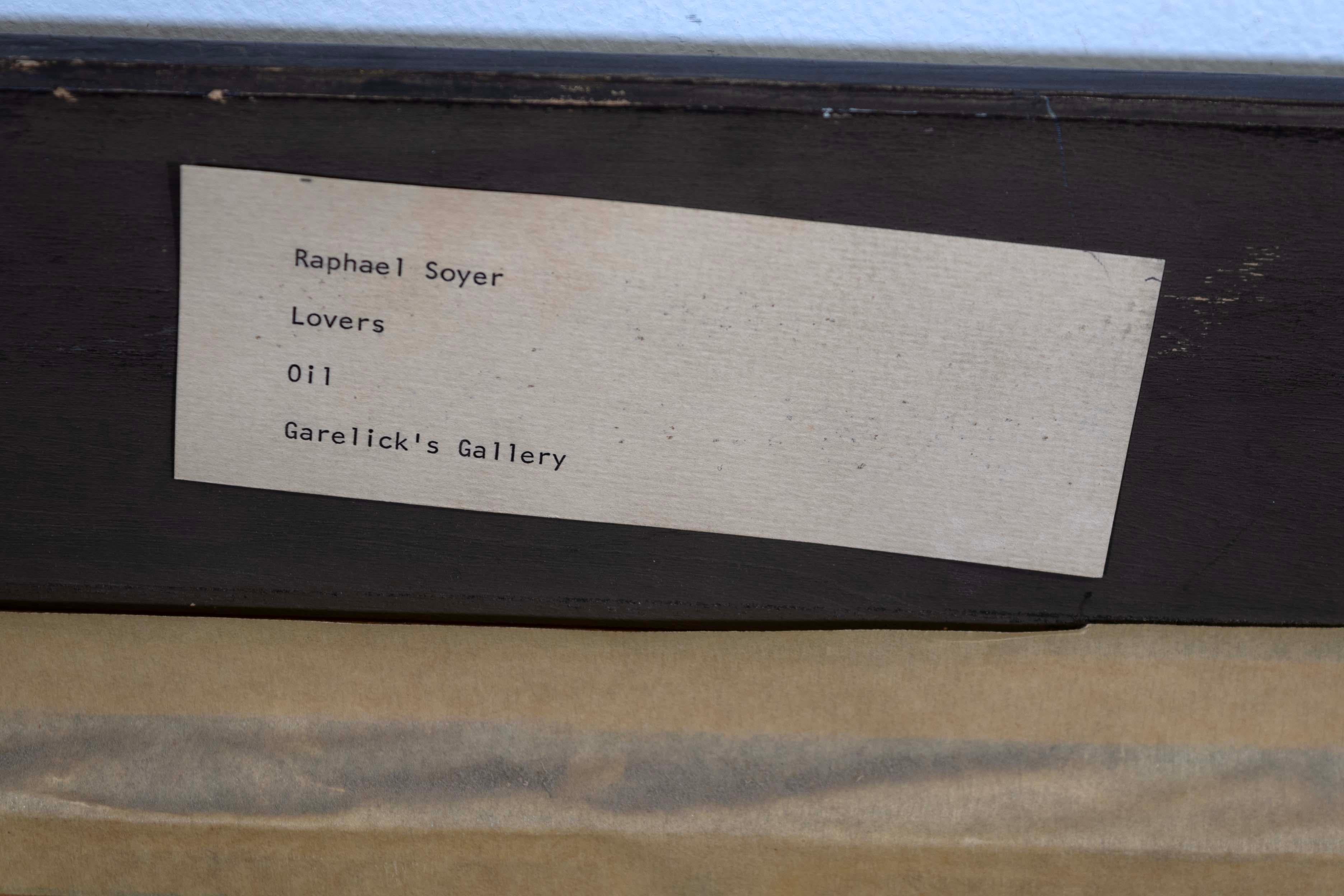 Raphel Soyer Lovers Signée Vintage Modern Figurative Peinture à l'huile originale en vente 8