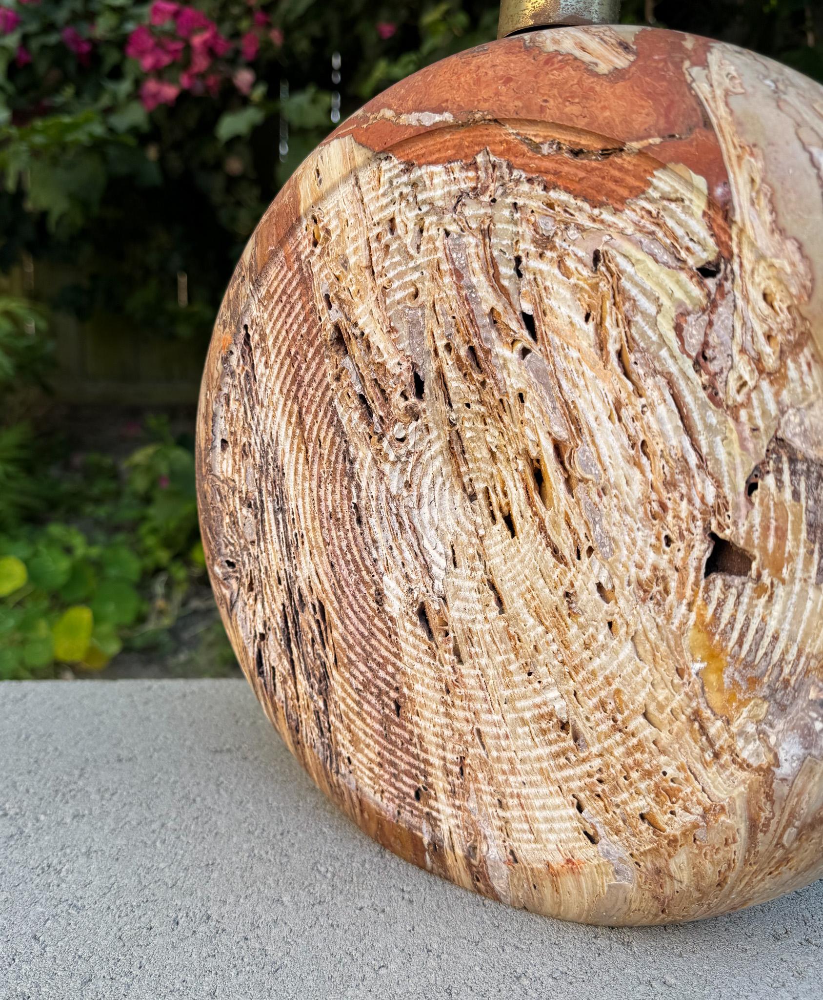 Mid-Century Modern Rapolano Travertine Lamp by Fratelli Mannelli, Italy, c.1970 For Sale