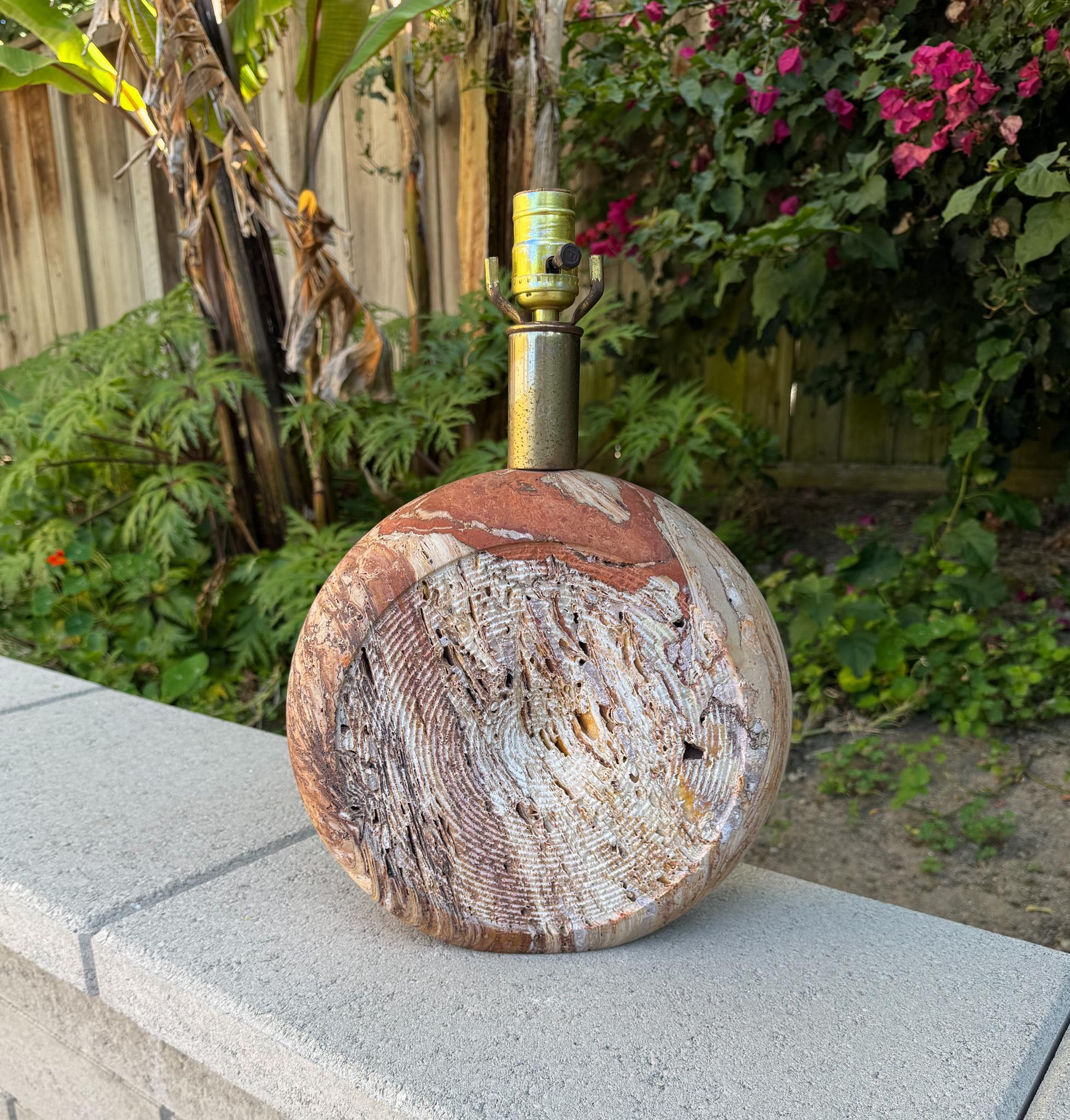 Italian Rapolano Travertine Lamp by Fratelli Mannelli, Italy, c.1970 For Sale