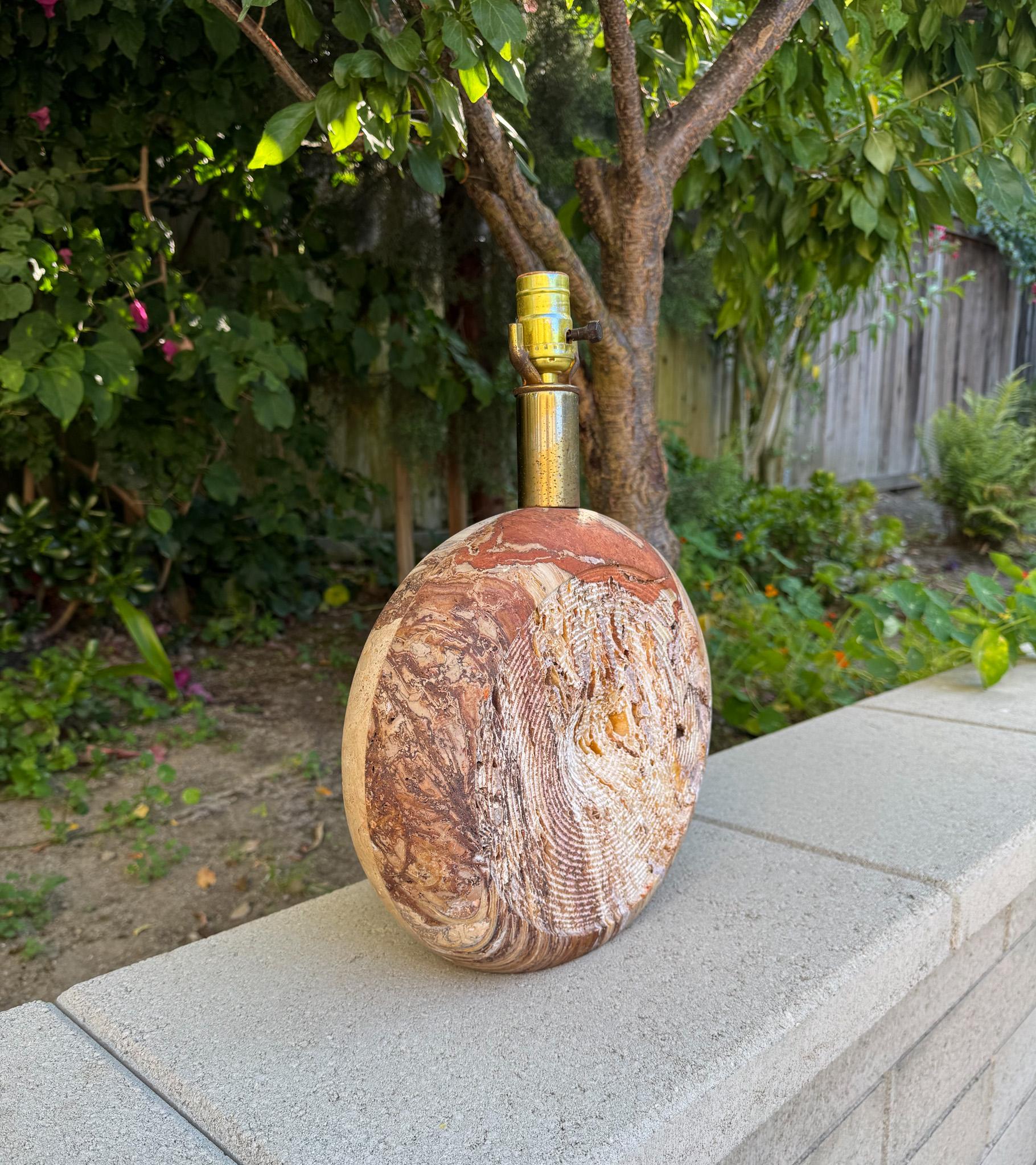 Rapolano Travertine Lamp by Fratelli Mannelli, Italy, c.1970 In Good Condition For Sale In San Juan Capistrano, CA