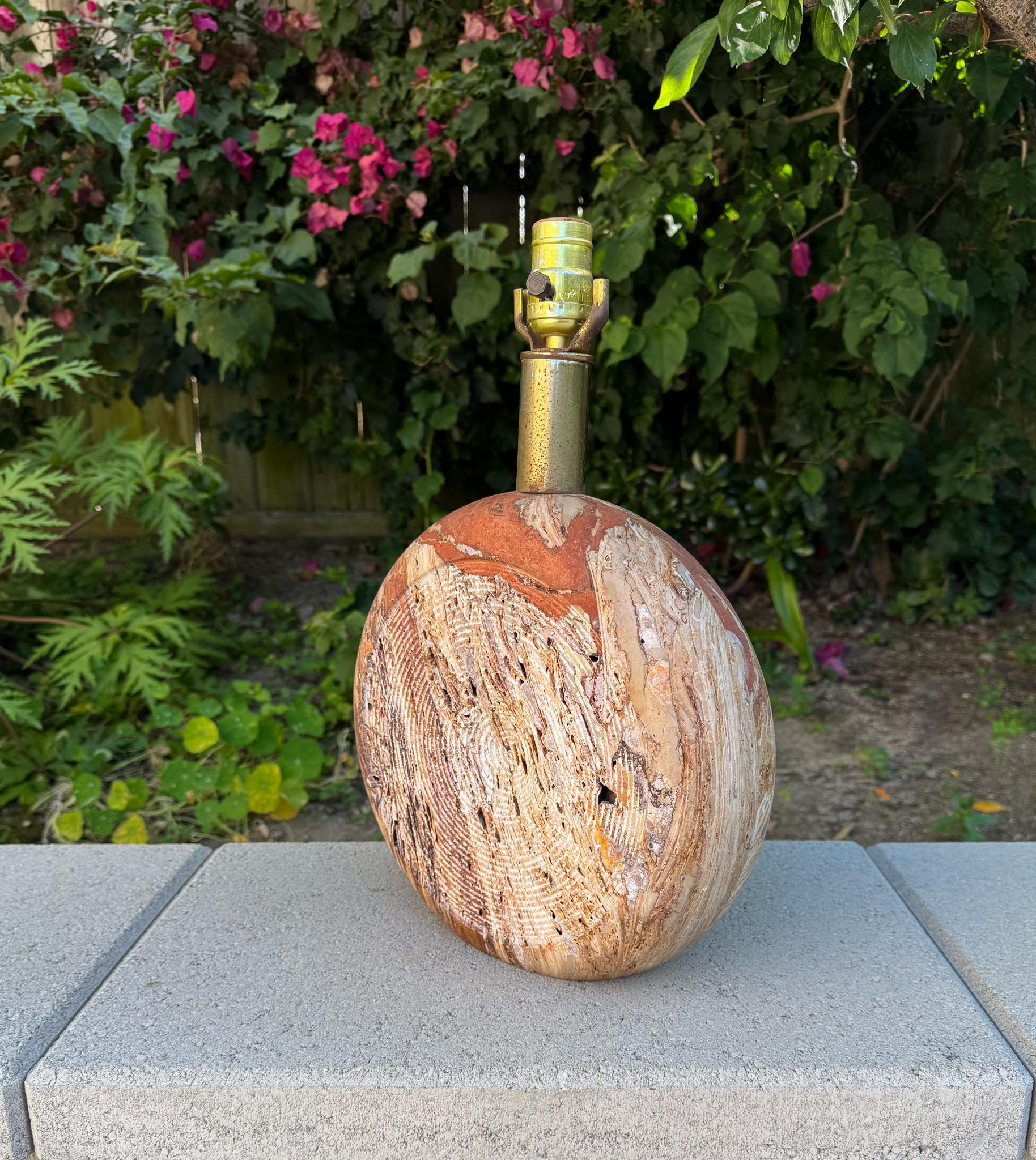 Rapolano Travertine Lamp by Fratelli Mannelli, Italy, c.1970 For Sale 1