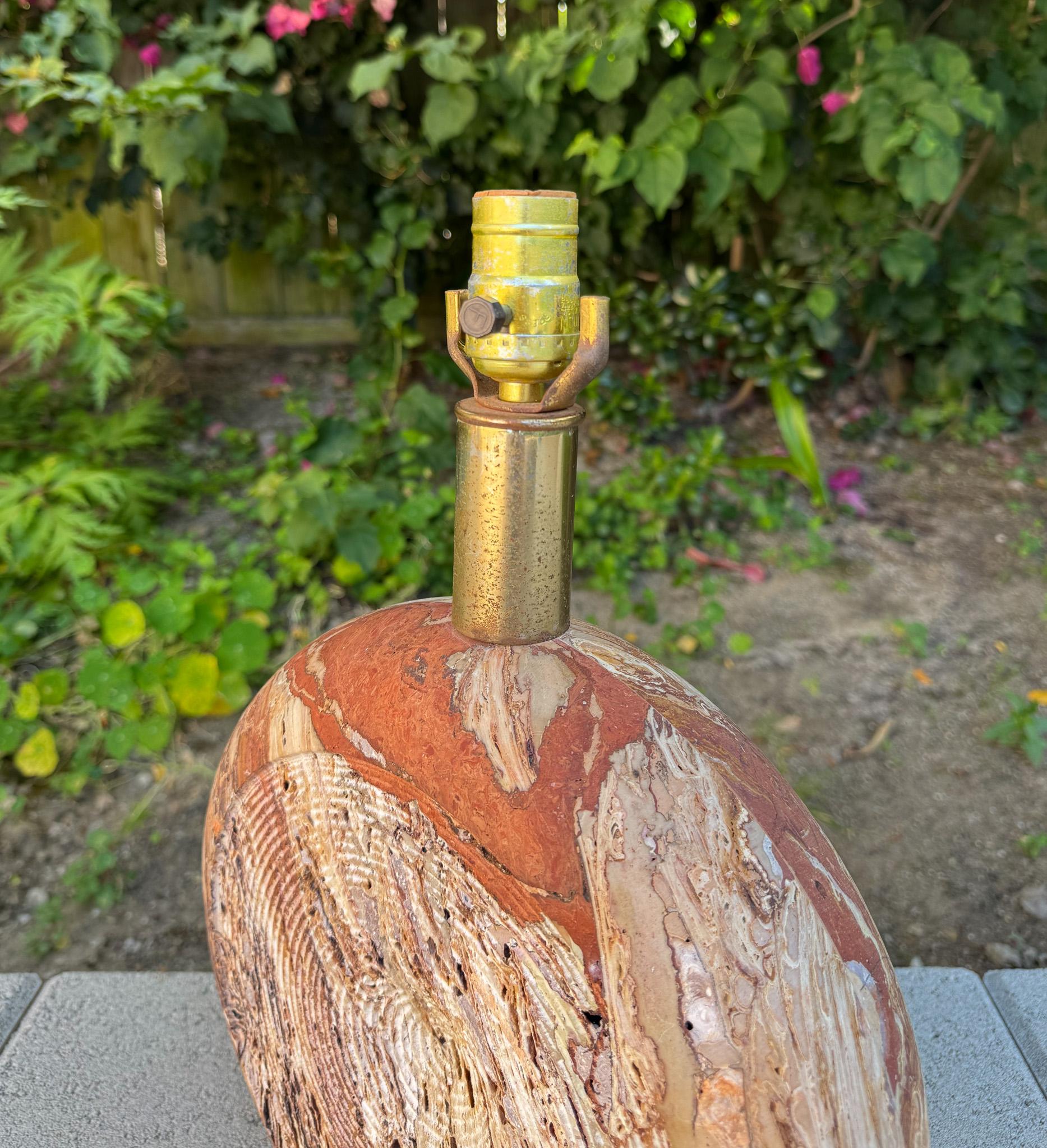 Rapolano Travertine Lamp by Fratelli Mannelli, Italy, c.1970 For Sale 2