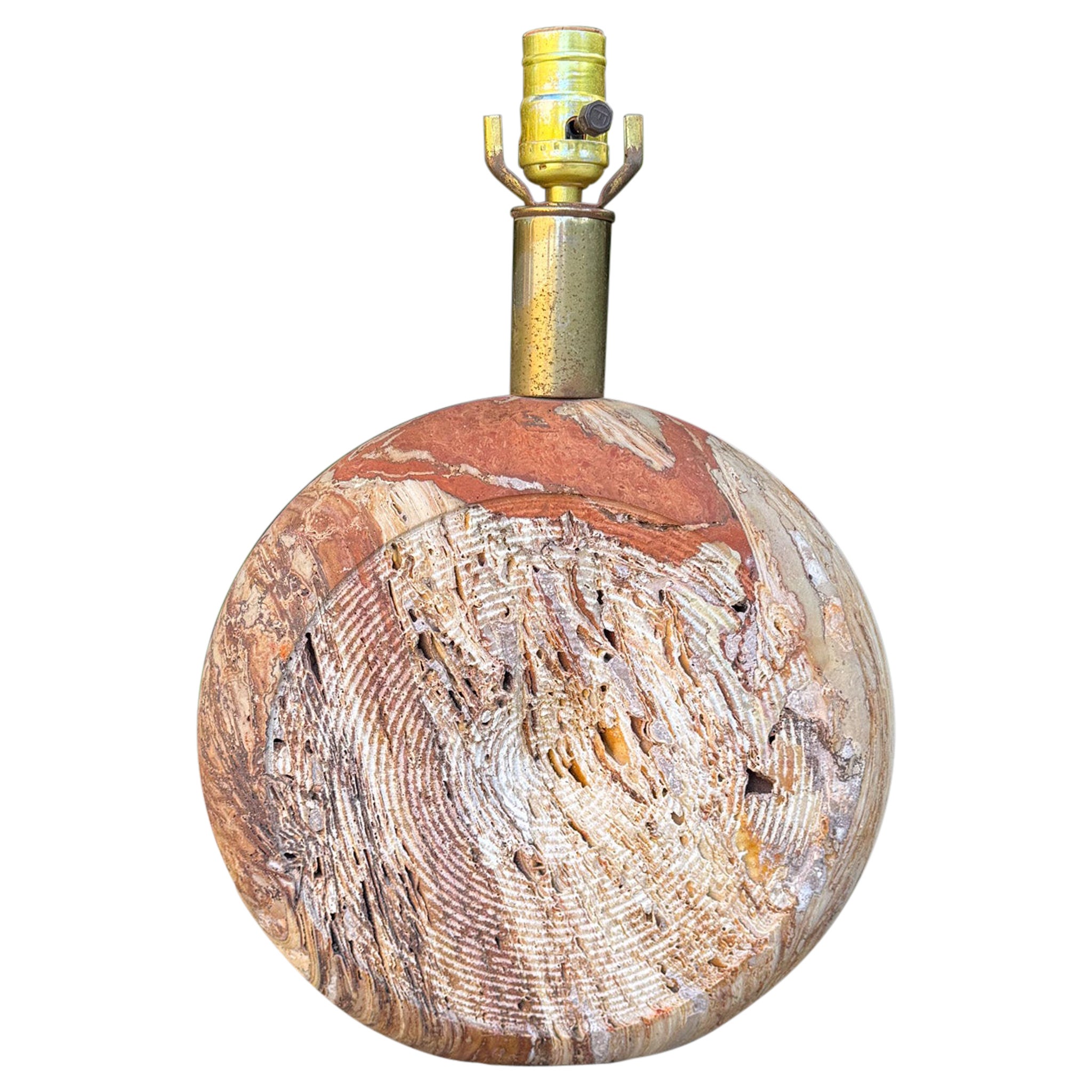 Rapolano Travertine Lamp by Fratelli Mannelli, Italy, c.1970 For Sale