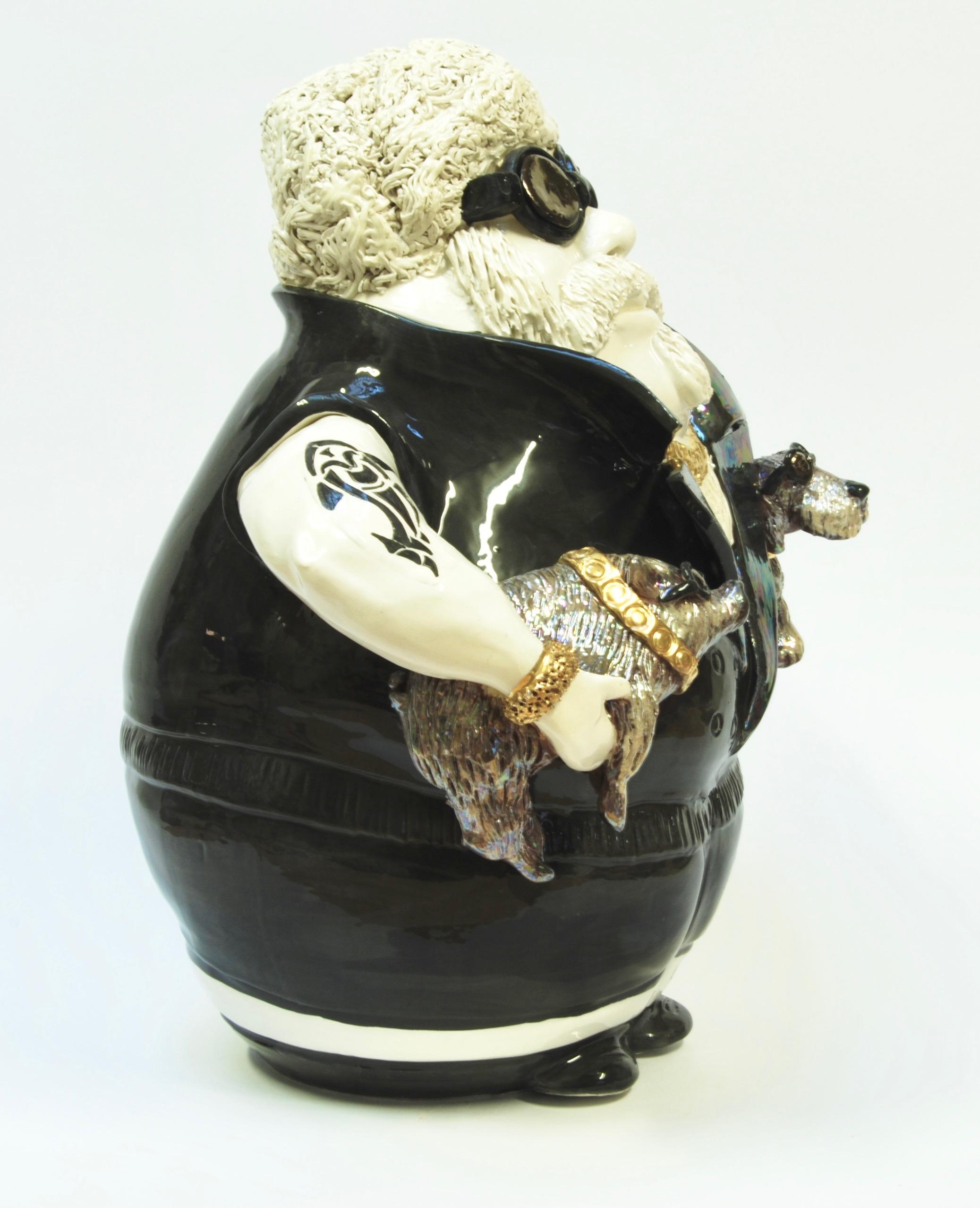 Modern Rapper with Dog, Design Decorative Centerpiece Handmade Italy 2020, Hand-Crafted For Sale