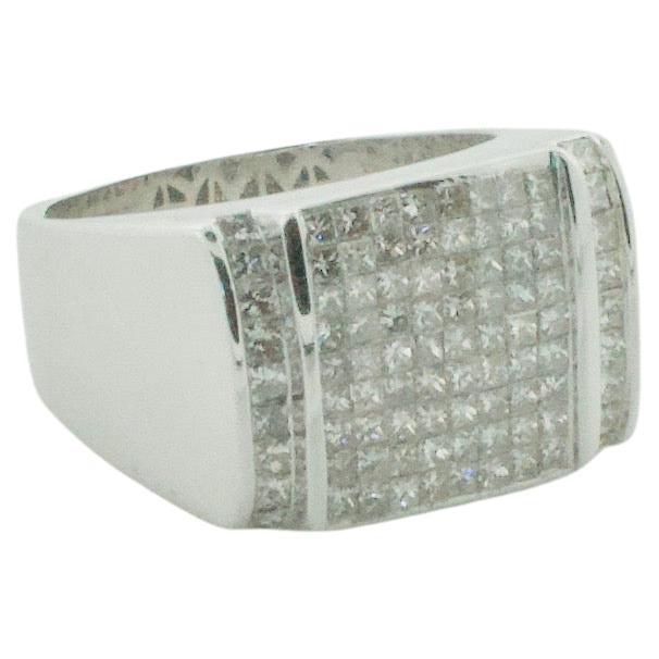 "Rapper's Delight" Flex Ring 2.65 Carats of Princess Cut Invisibly Set Diamonds For Sale