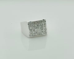 "Rapper's Delight" Flexing Ring 2.00 Carats Invisibly Set Diamonds in White Gold