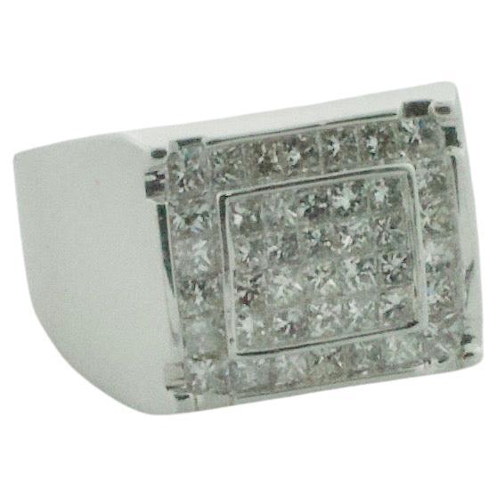 "Rapper's Delight" Flexing Ring 2.00 Carats Invisibly Set Diamonds in White Gold For Sale