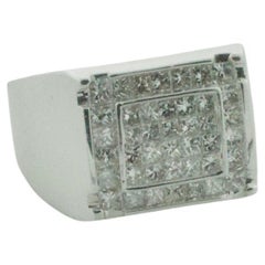 "Rapper's Delight" Flexing Ring 2.00 Carats Invisibly Set Diamonds in White Gold