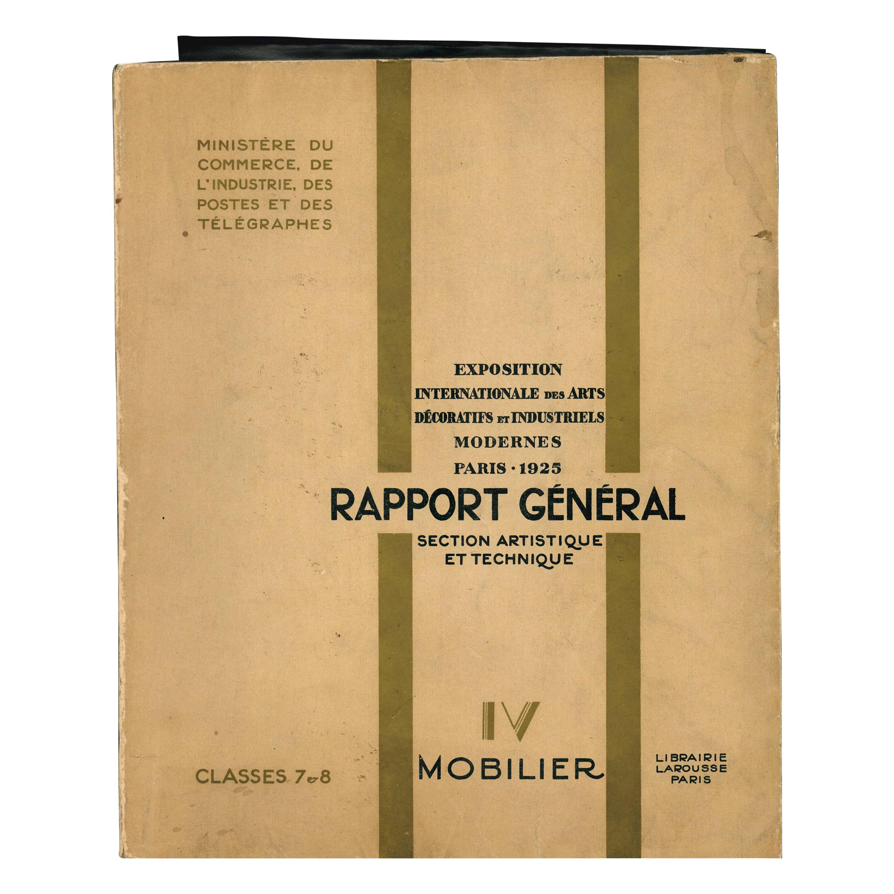 Rapport General, Section Artistique et Technique Paris 1925, IV Mobilier 