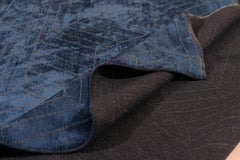 Tappeto di lusso geometrico contemporaneo rifinito a mano