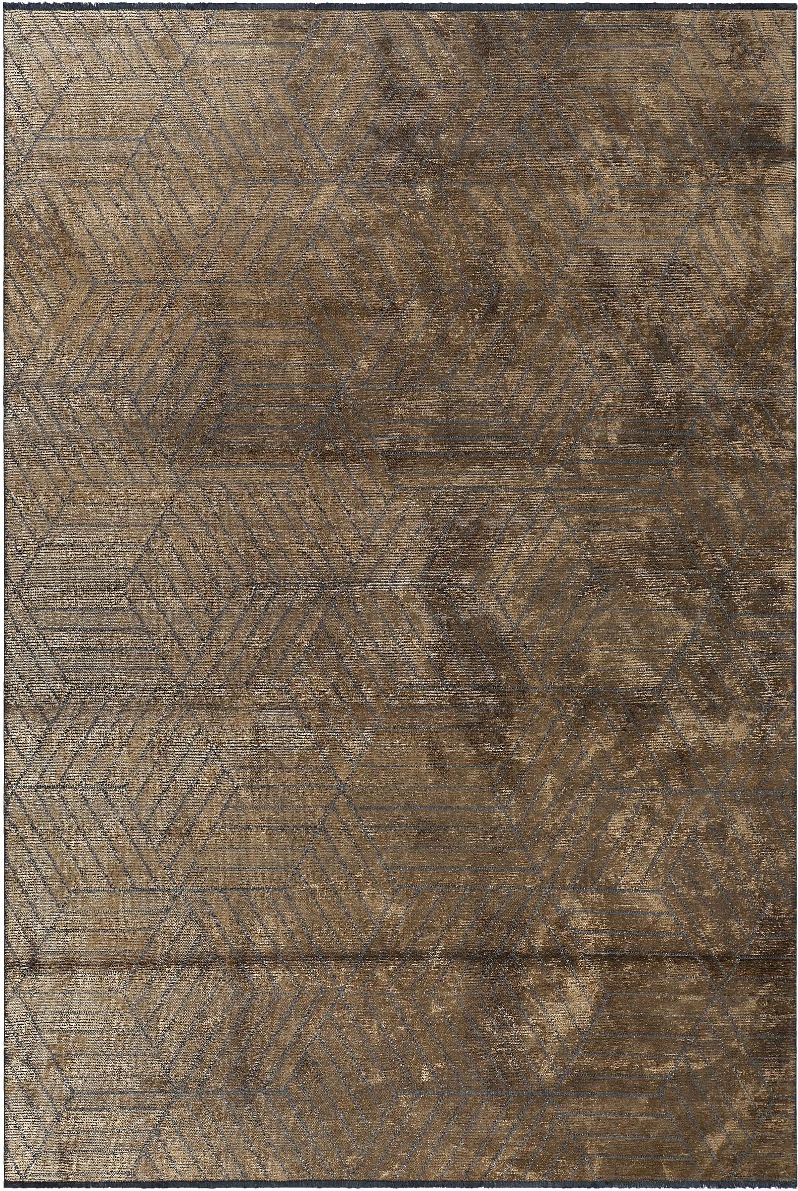 For Sale:  (Brown) Contemporary Geometric Luxury Hand-Finished Area Rug