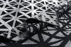 Tappeto di lusso geometrico contemporaneo rifinito a mano