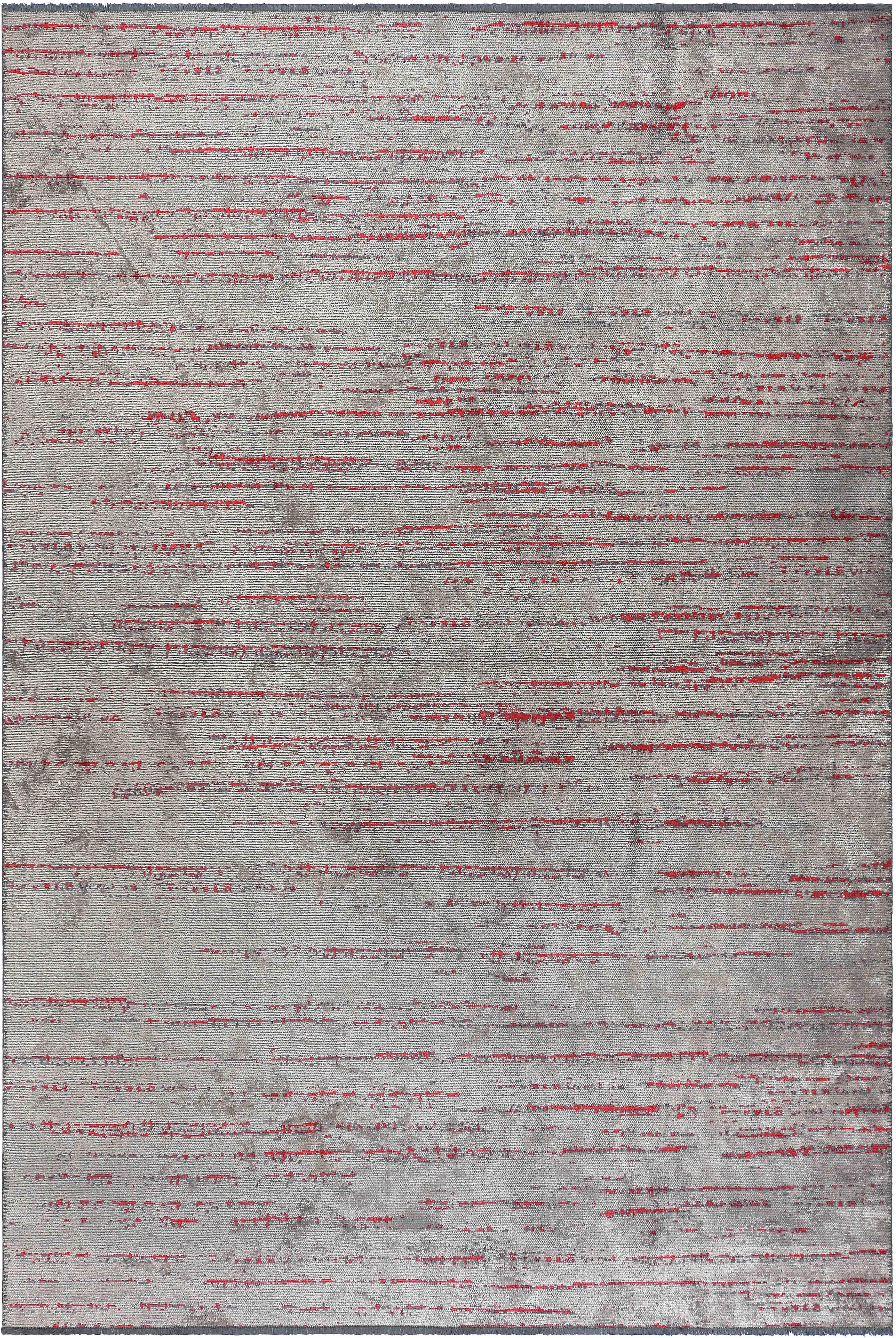 Im Angebot: Modern  Ungemusterter einfarbiger Luxus-Teppich,  (Rot)