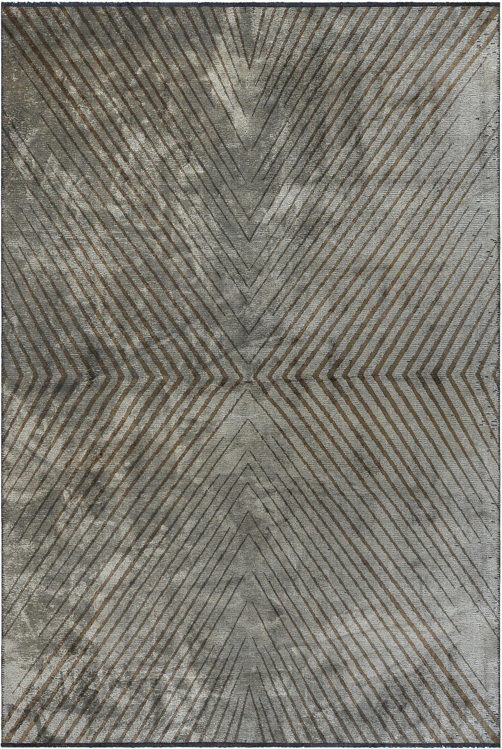 En vente :  (Marron) Moderne  Tapis de luxe à chevrons