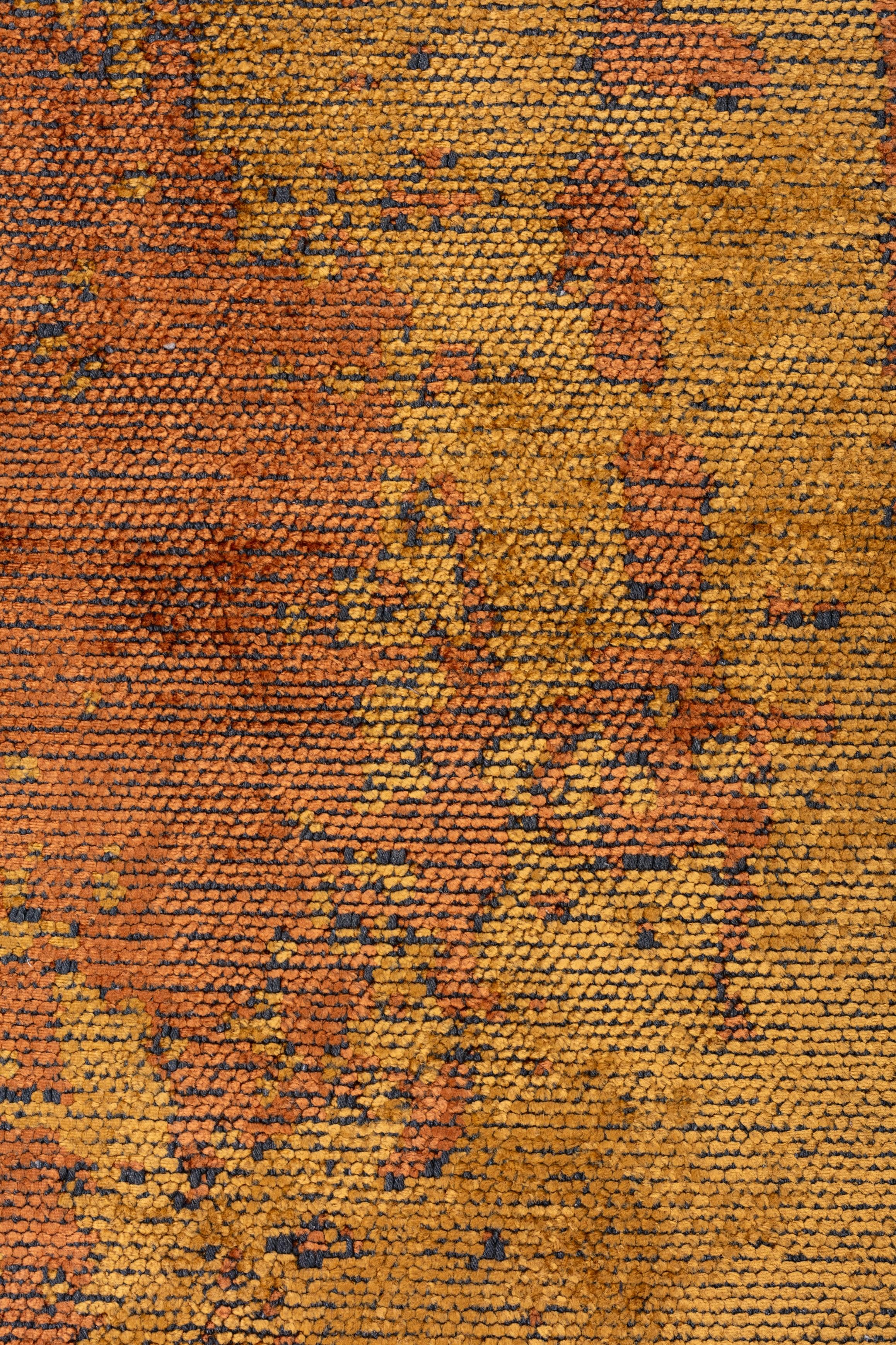 Im Angebot: Moderner abstrakter Luxus-Teppichboden,  (Orange) 5