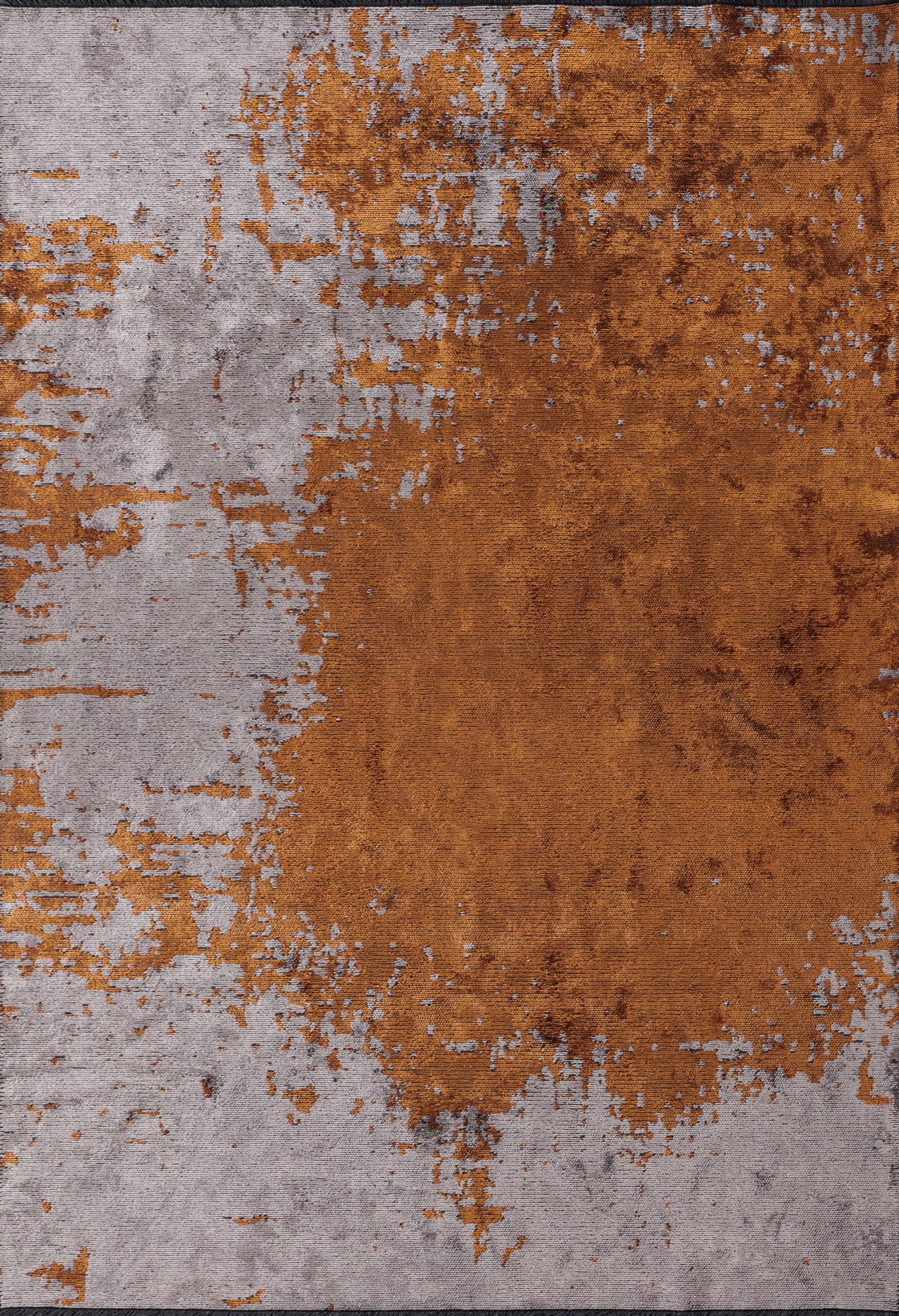 Im Angebot: Moderner abstrakter Luxus-Teppichboden,  (Orange)