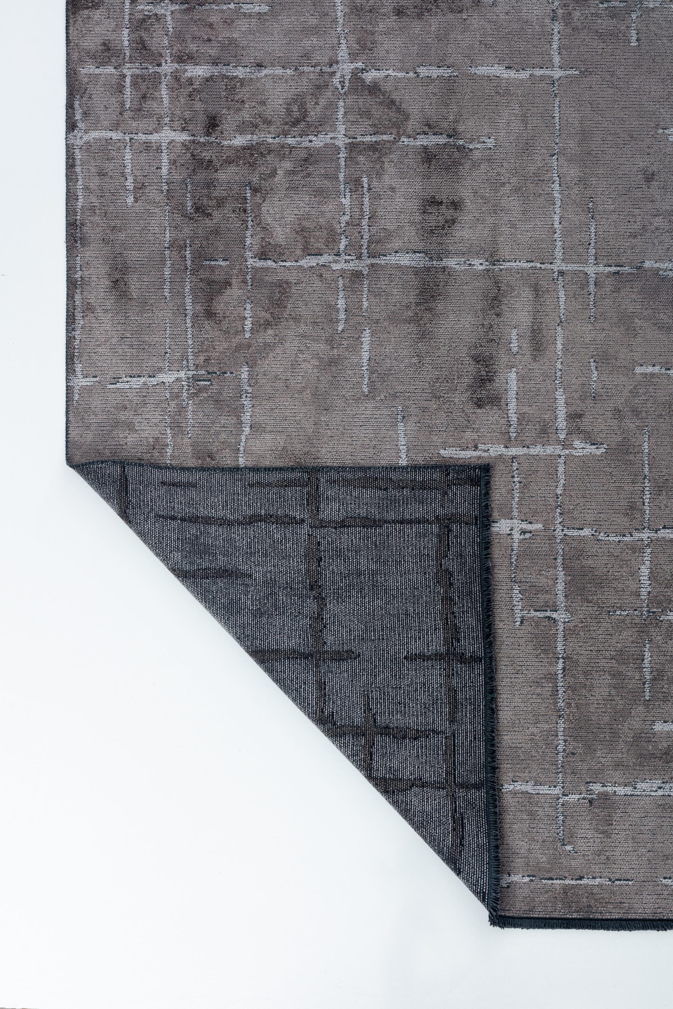 Im Angebot: Modern  Geometrischer Luxus-Teppichboden,  (Grau) 3