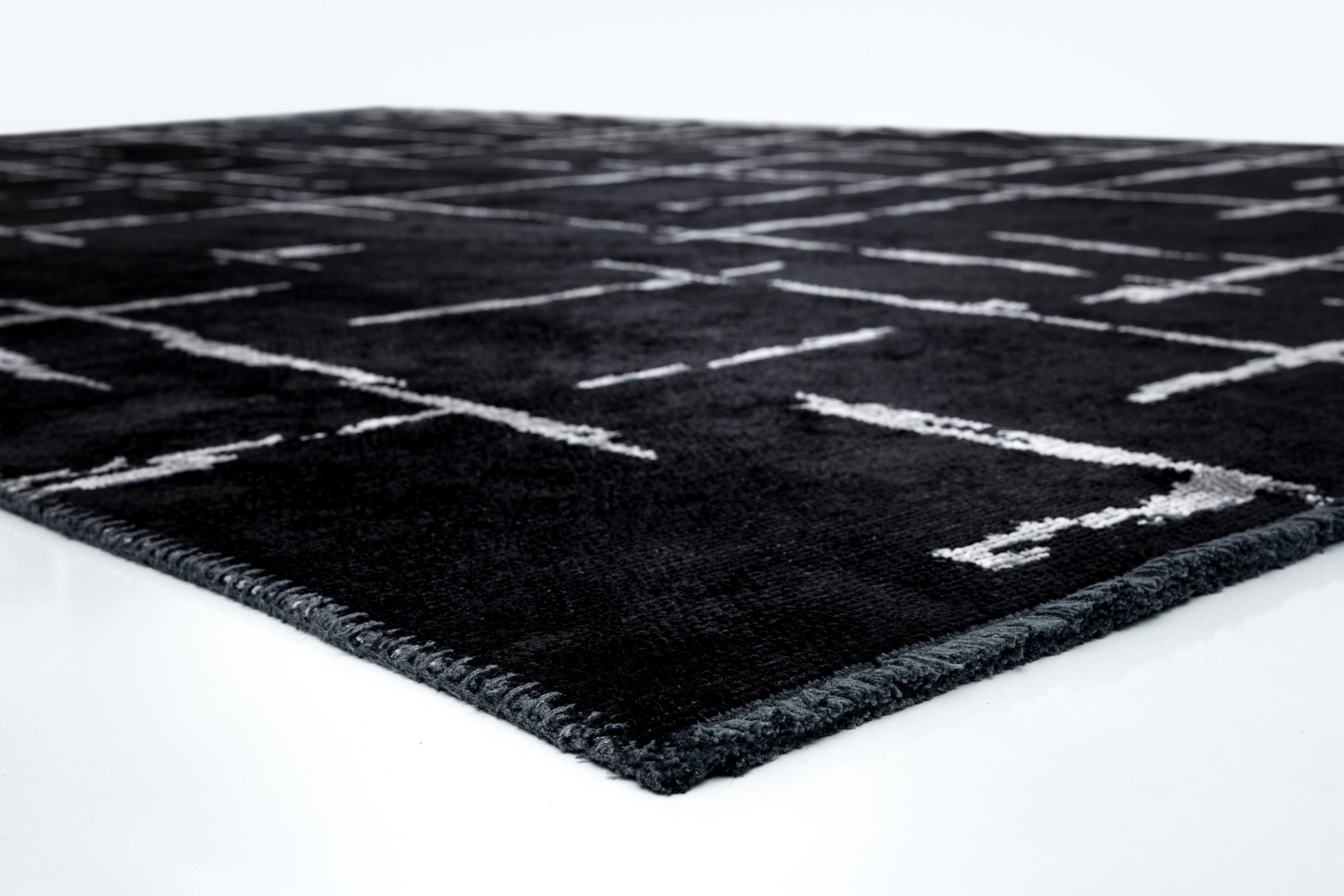 Im Angebot: Modern  Geometrischer Luxus-Teppichboden,  (Grau) 4