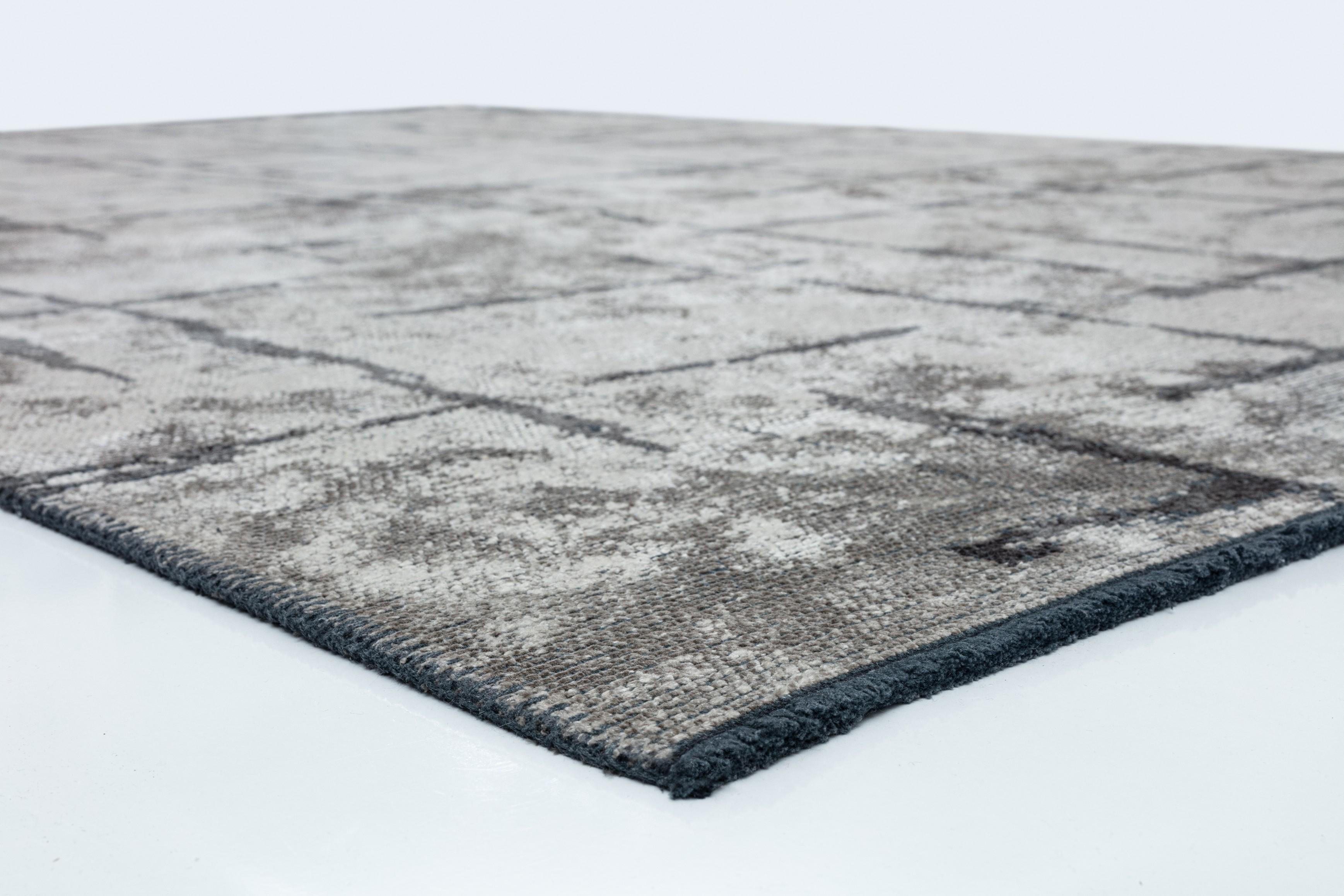 Im Angebot: Modern  Geometrischer Luxus-Teppichboden,  (Grau) 4