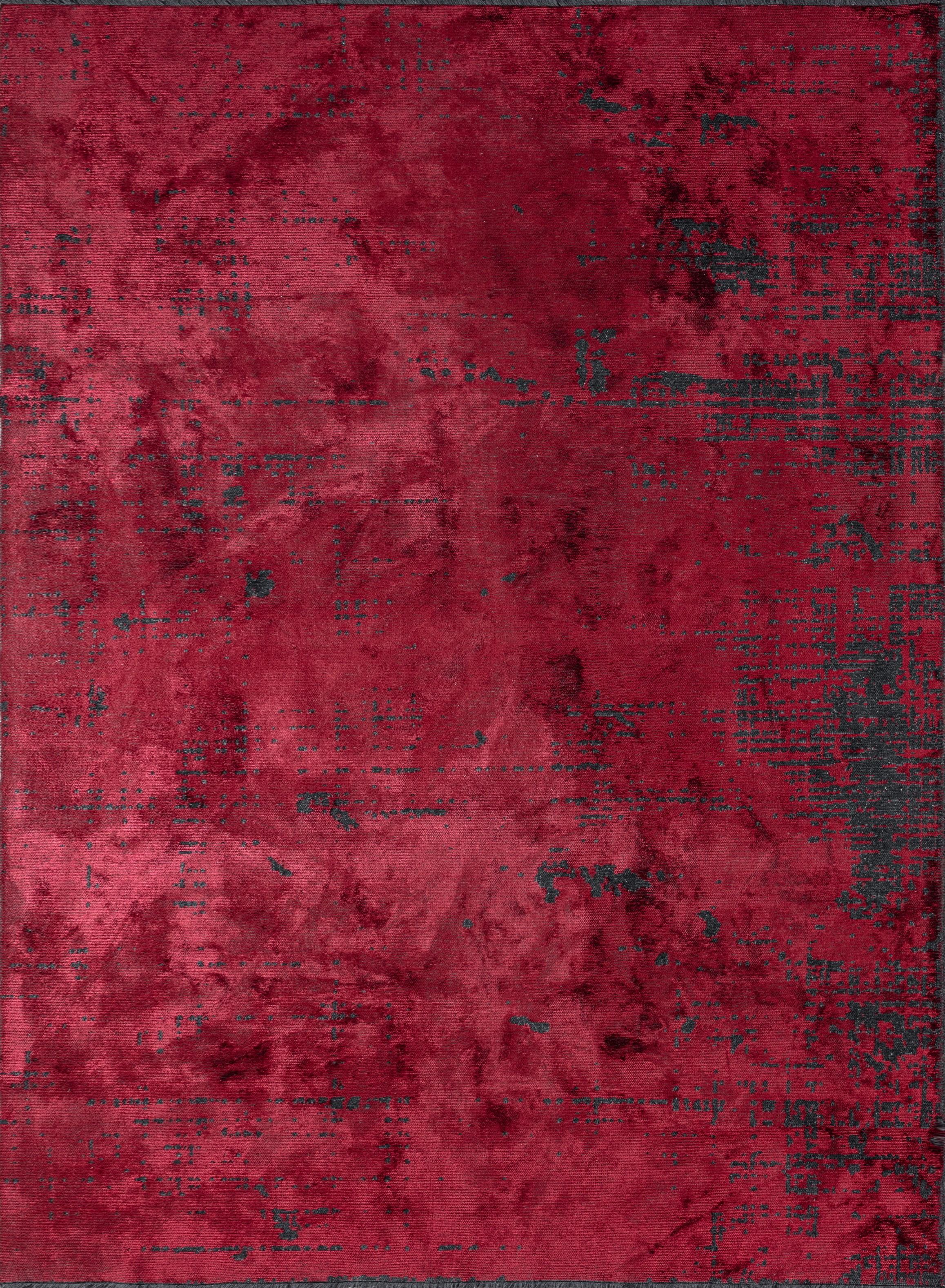 Im Angebot: Moderner luxuriöser Camouflage-Teppich,  (Rot)