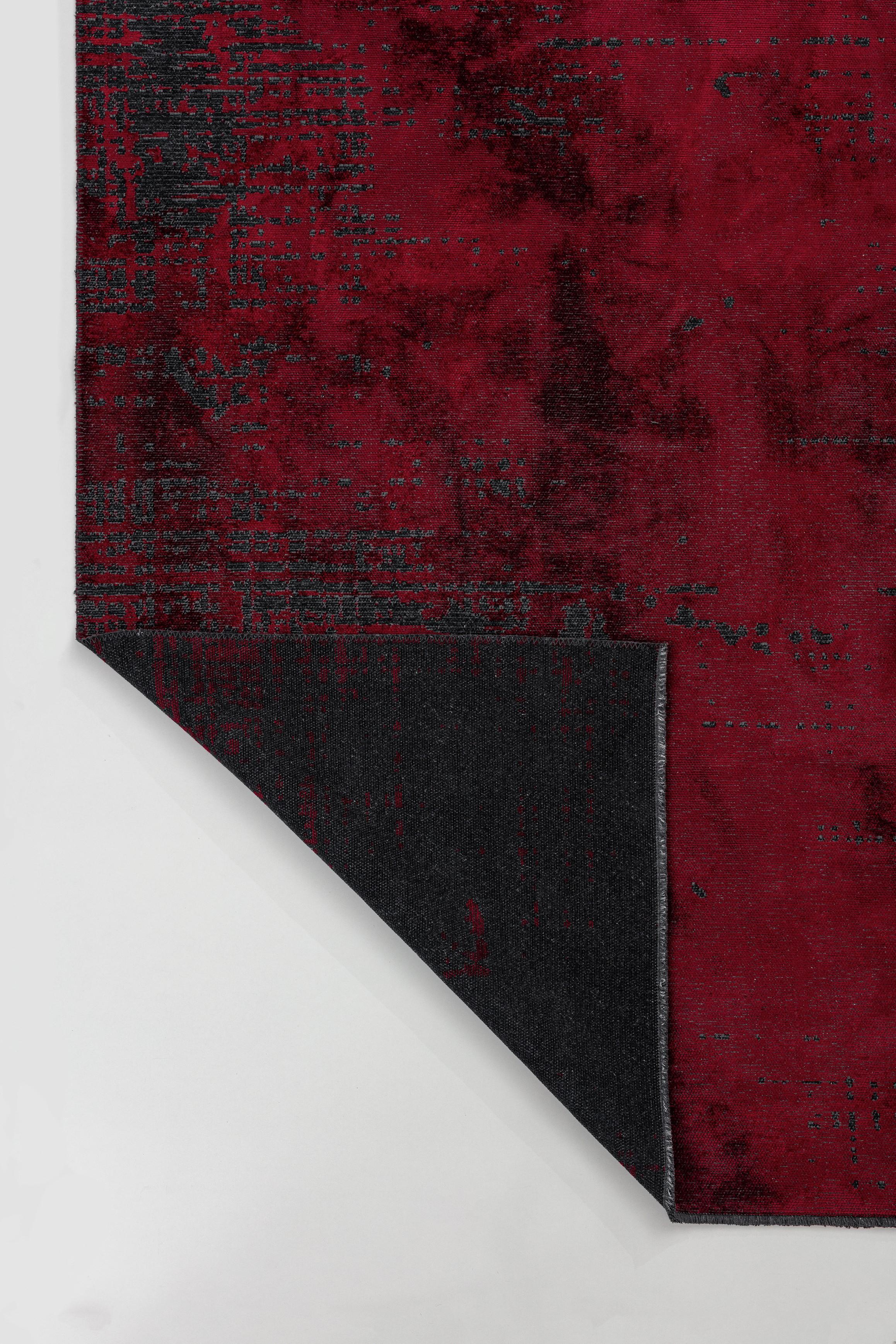 Im Angebot: Moderner luxuriöser Camouflage-Teppich,  (Rot) 3