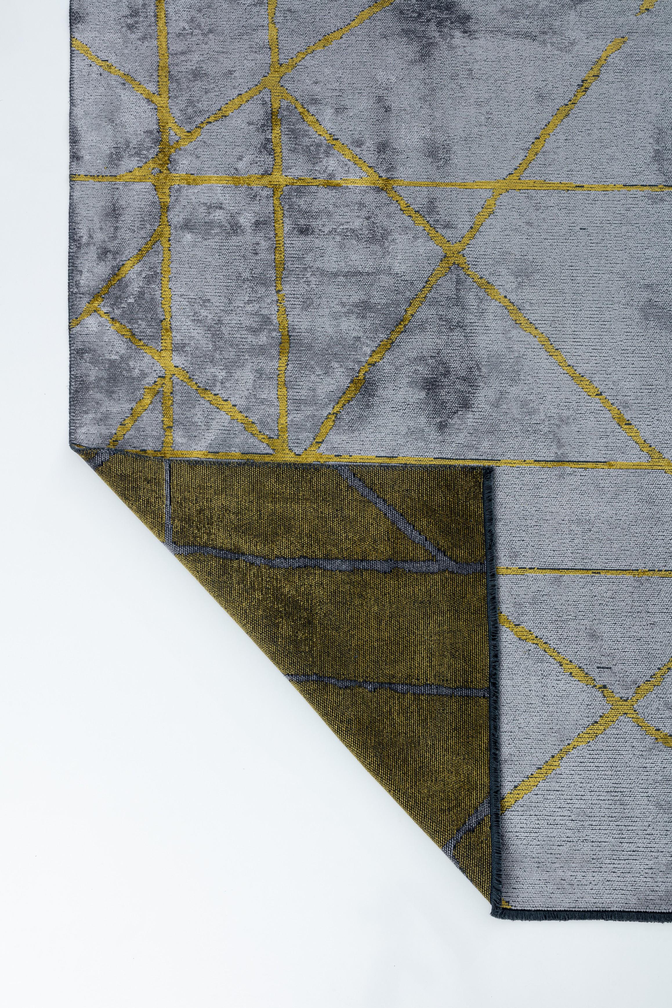 En vente :  (Jaune) Moderne  Tapis de sol abstrait de luxe 3